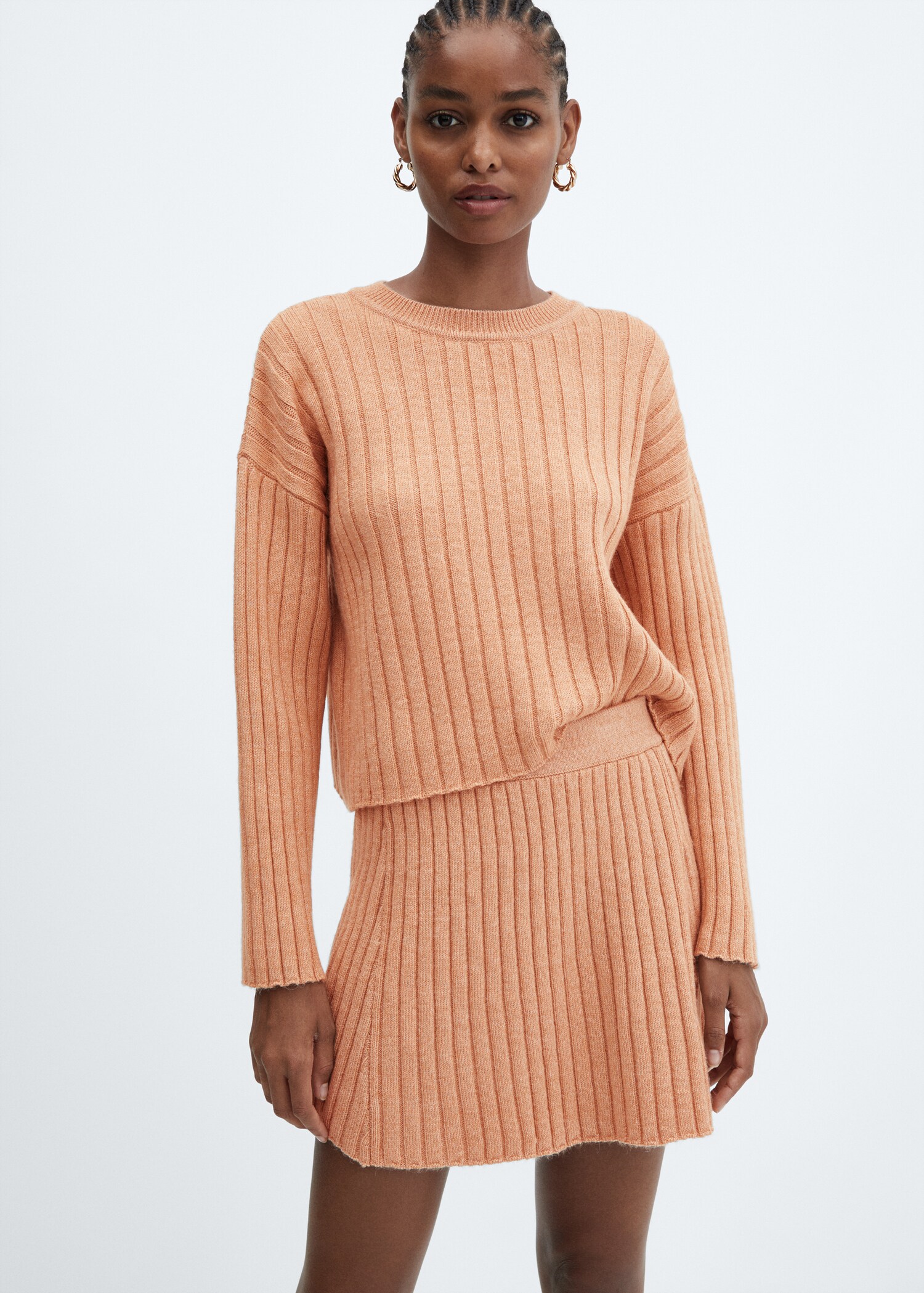 Ribbed round-neck sweater - Medium plane