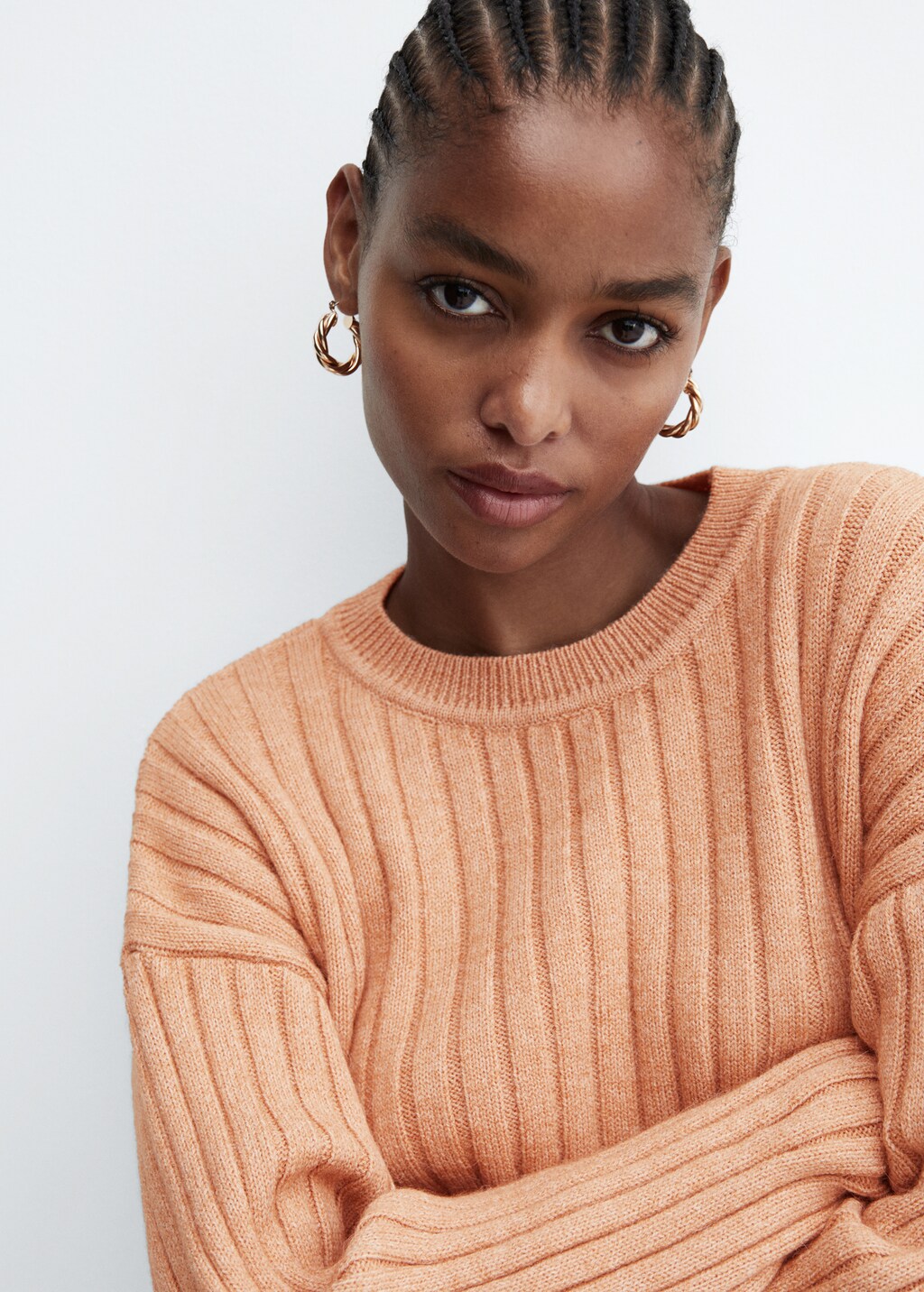 Ribbed round neck sweater Women MANGO OUTLET USA