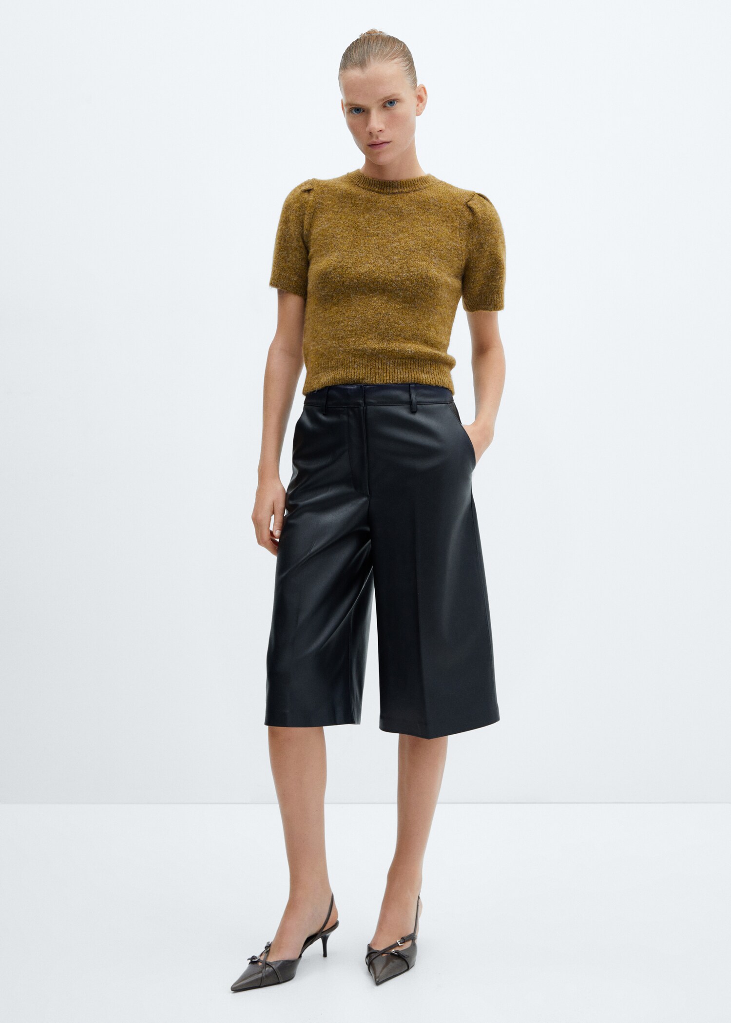 Puff-sleeve knitted sweater - Details of the article 4