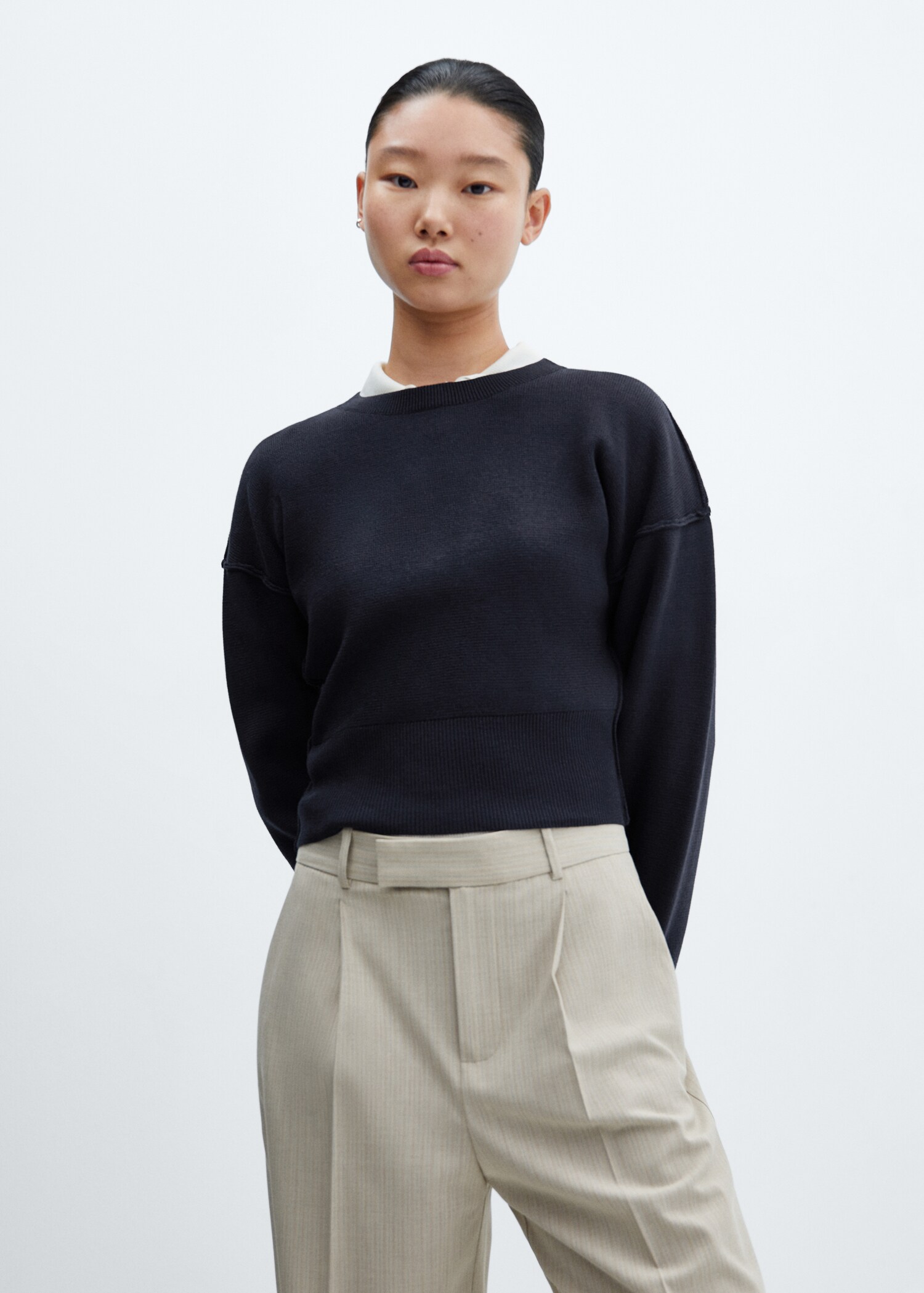 Pullover cuciture spalle cadenti - Piano medio