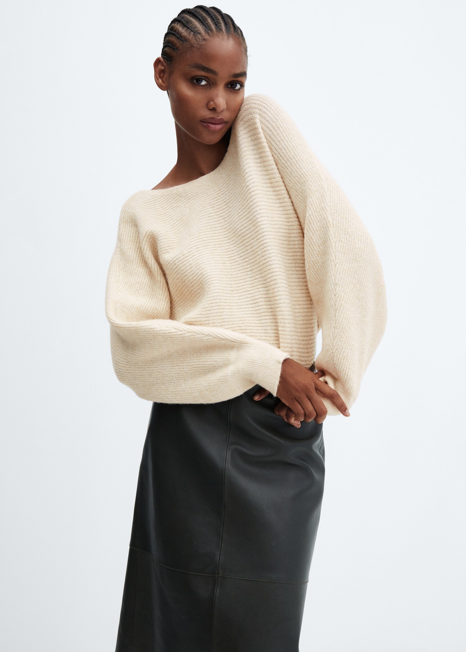 Puffed sleeves sweater - Medium plane