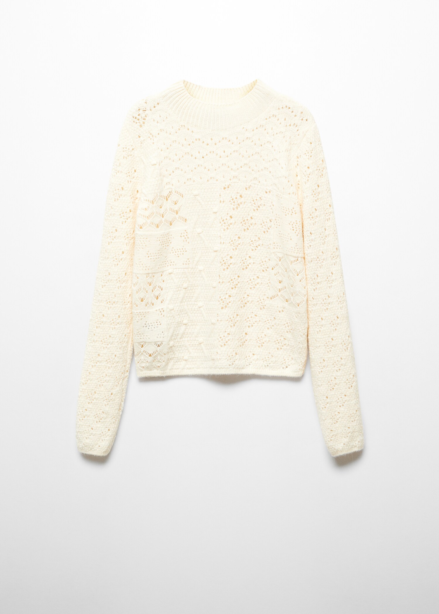 Pull-over mélange crochet maille ajourée - Article sans modèle