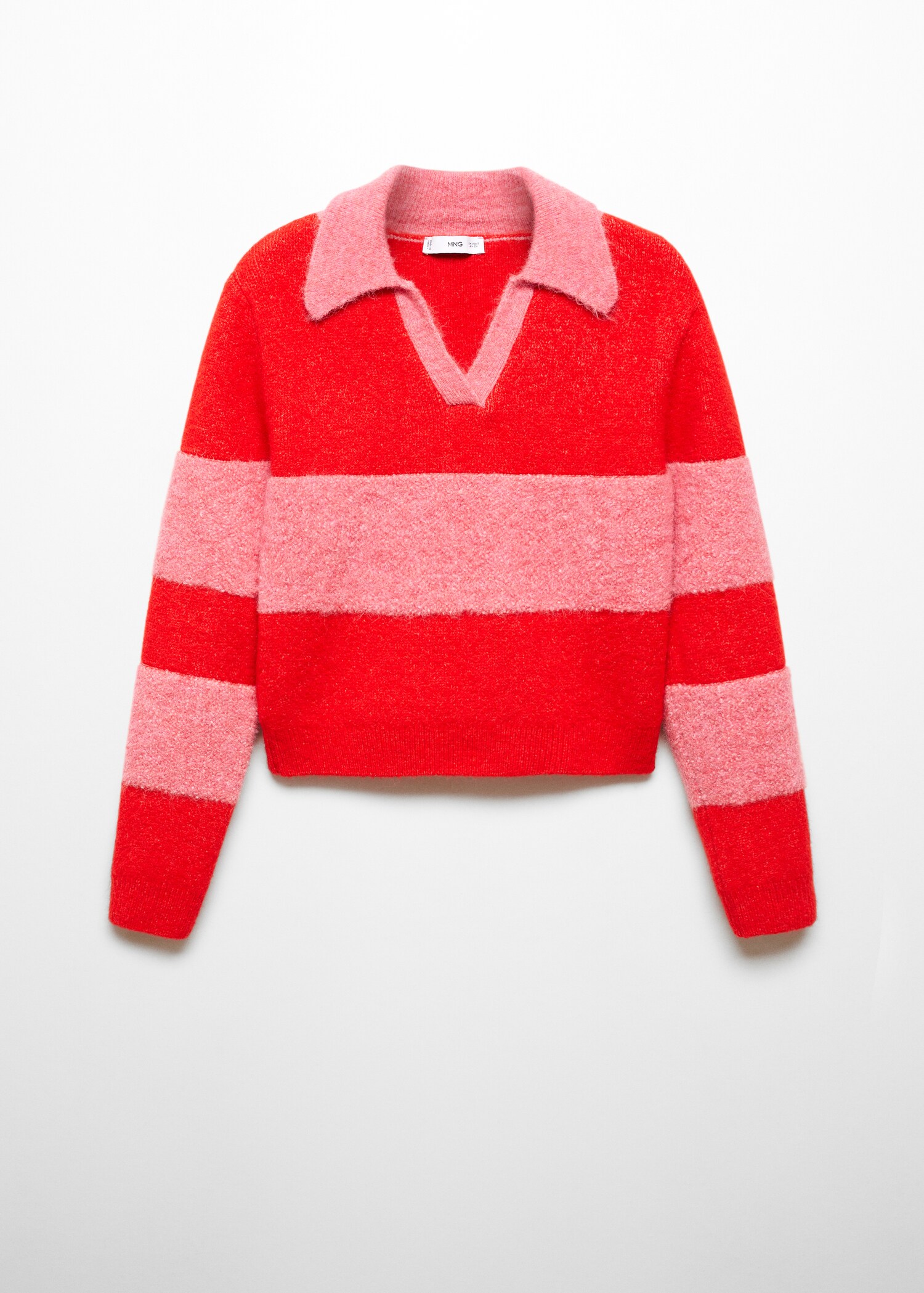 Polo-neck sweater with contrast panel - Article without model