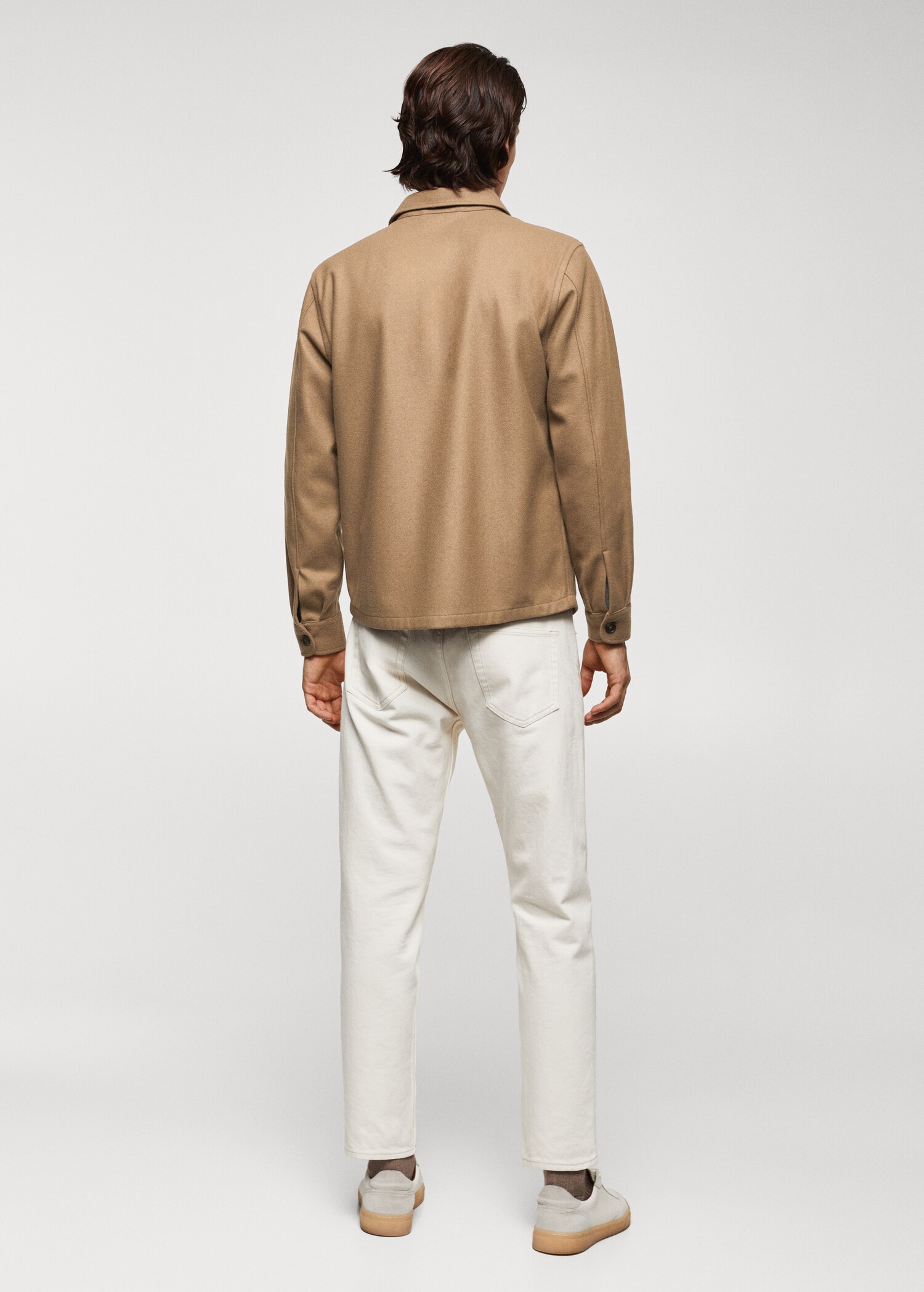 Wool overshirt with pockets - Reverse of the article