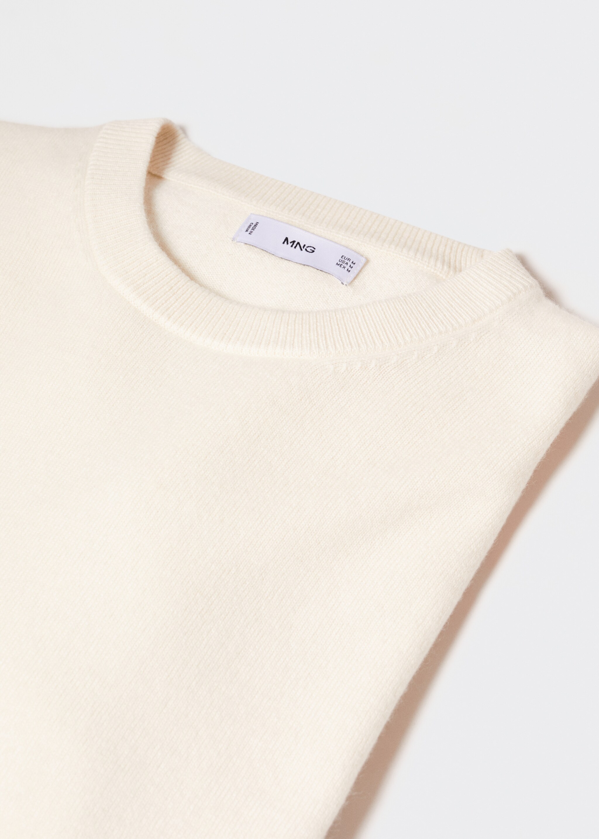 Fine-knit wool-blend sweater - Details of the article 8, Off White. Ref: 57005962-00.
