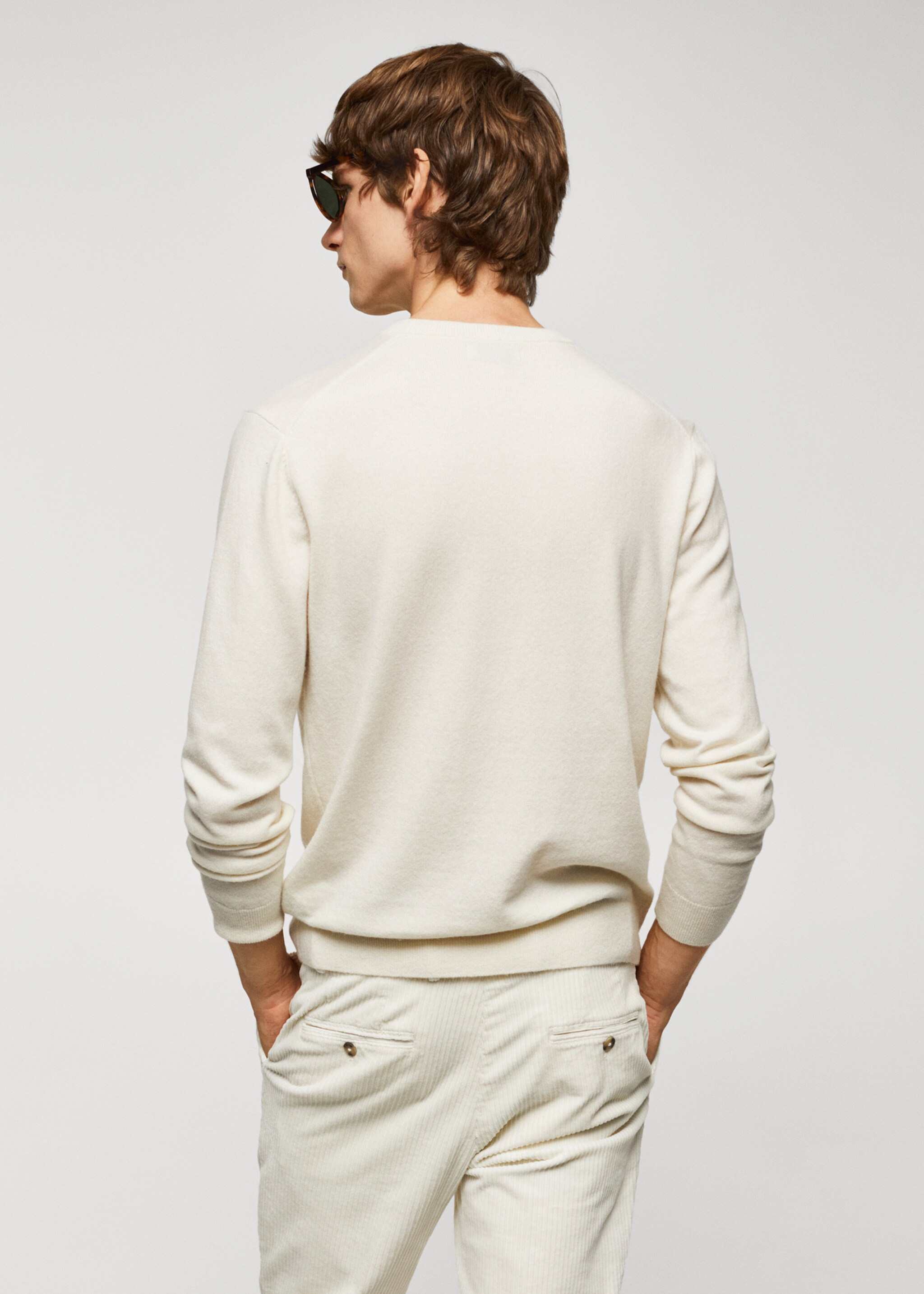 Fine-knit wool-blend sweater - Reverse of the article, Off White. Ref: 57005962-00.