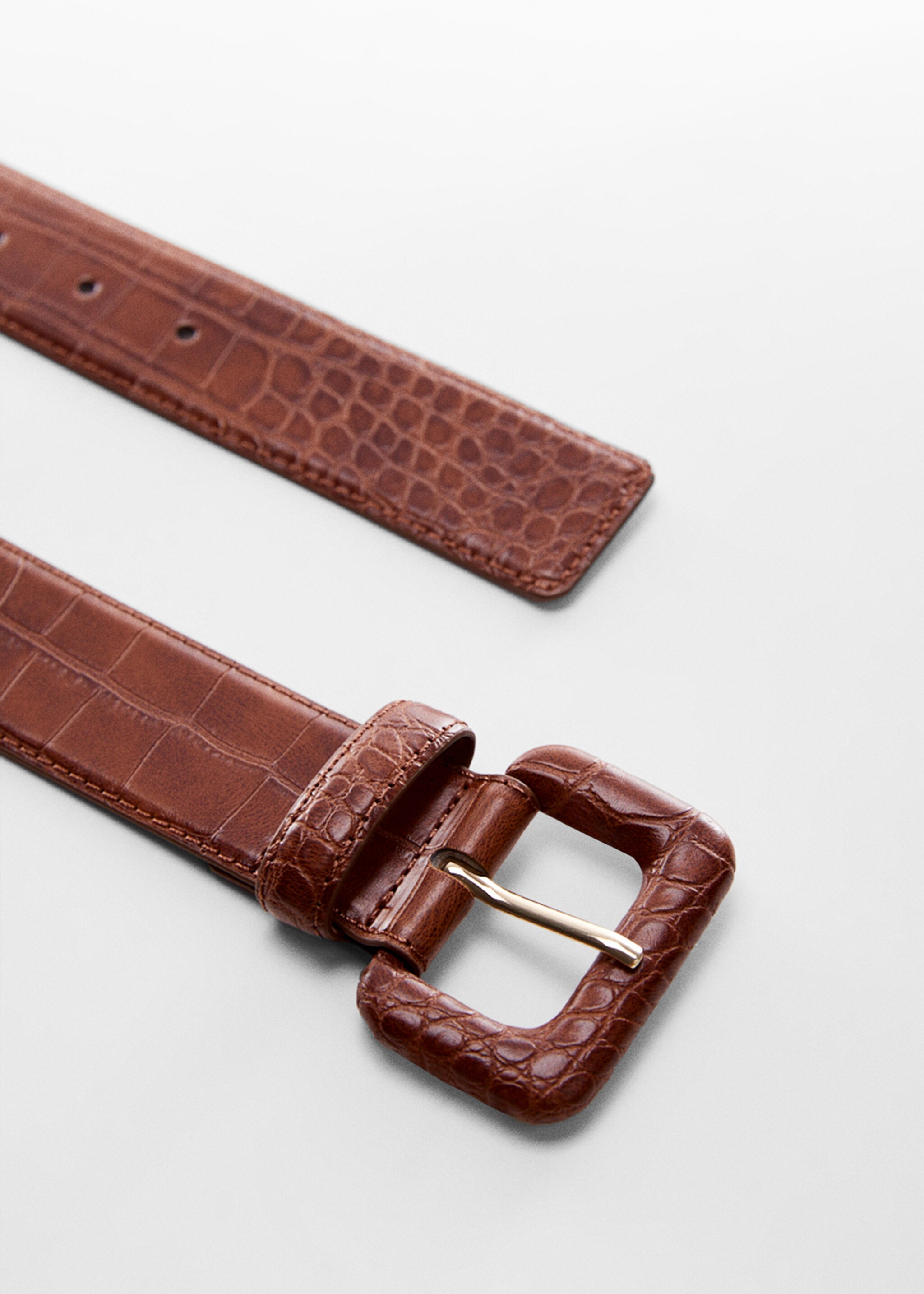 Animal print effect belt - Details of the article 1, Brown. Ref: 57005970-00.