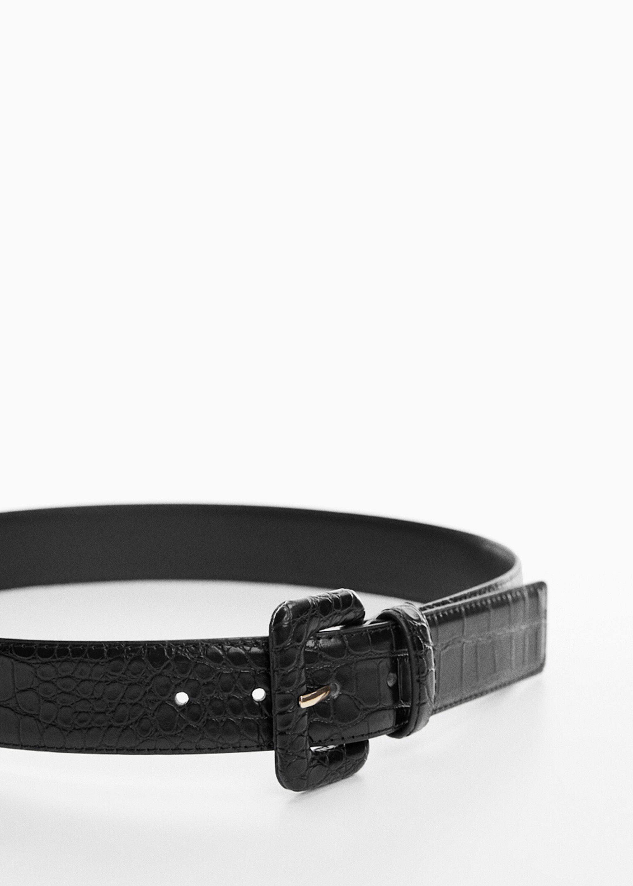 Animal print effect belt - Medium plane, Black. Ref: 57005970-00.