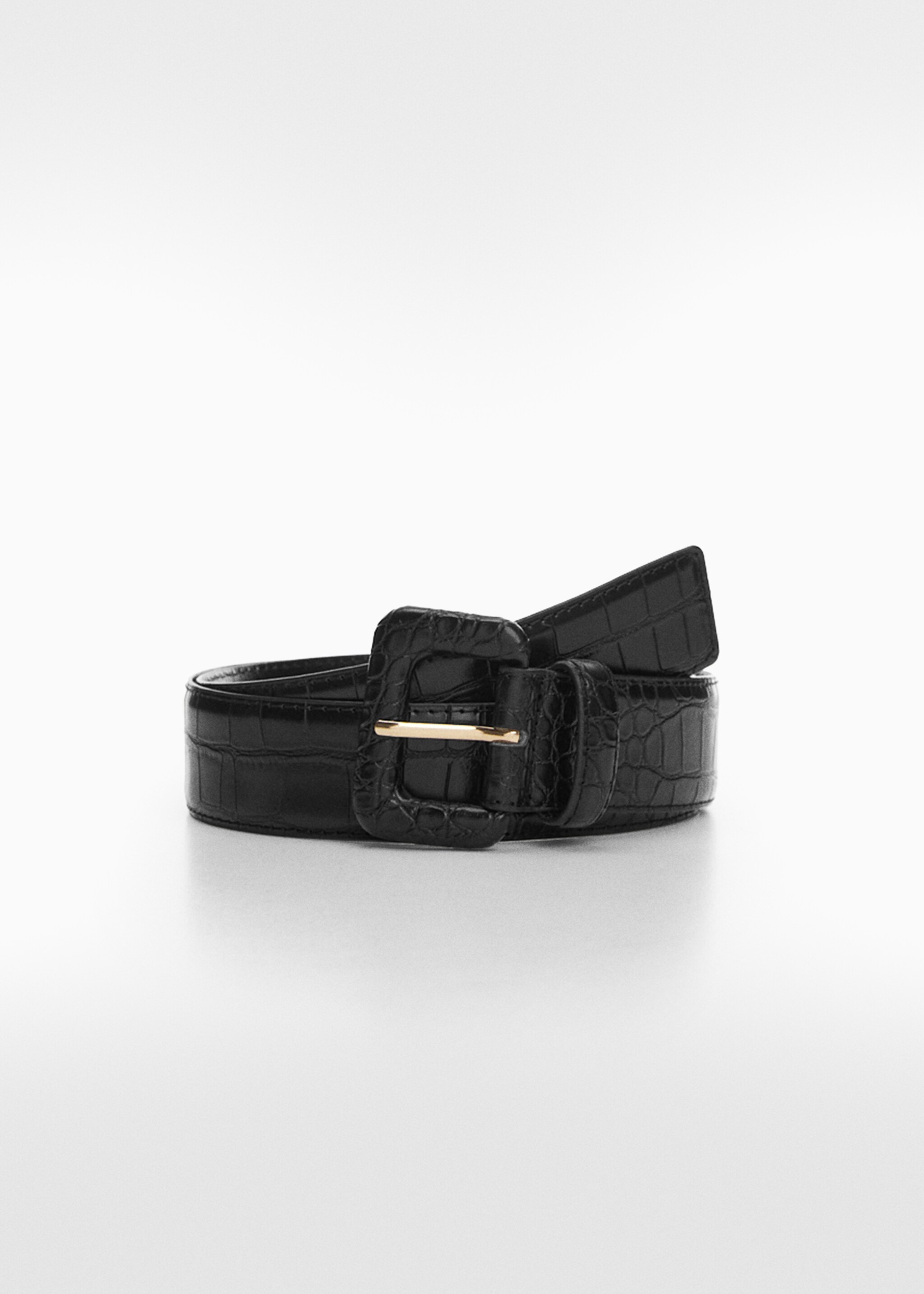 Animal print effect belt - Article without model, Black. Ref: 57005970-00.
