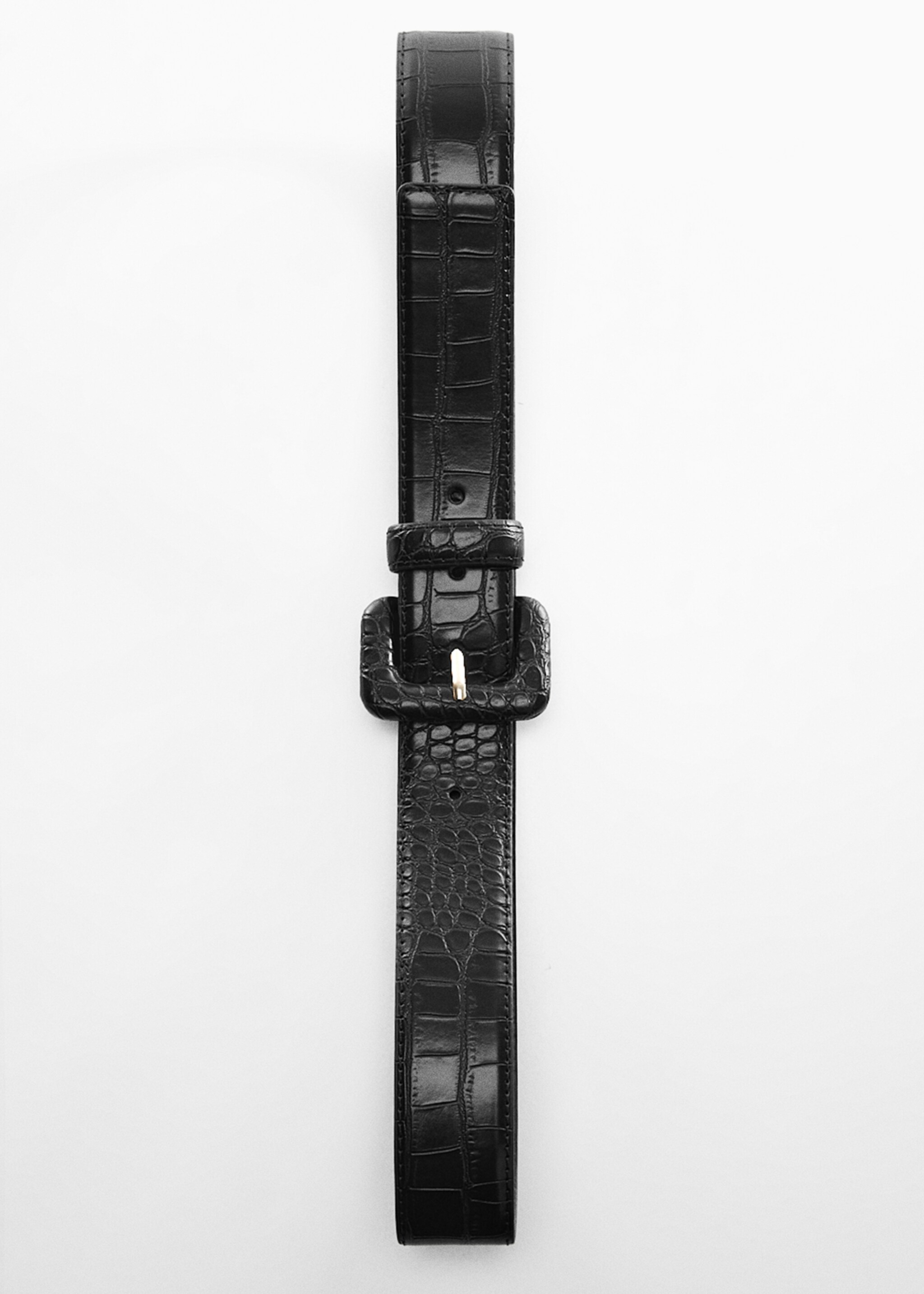 Animal print effect belt - Details of the article 5, Black. Ref: 57005970-00.