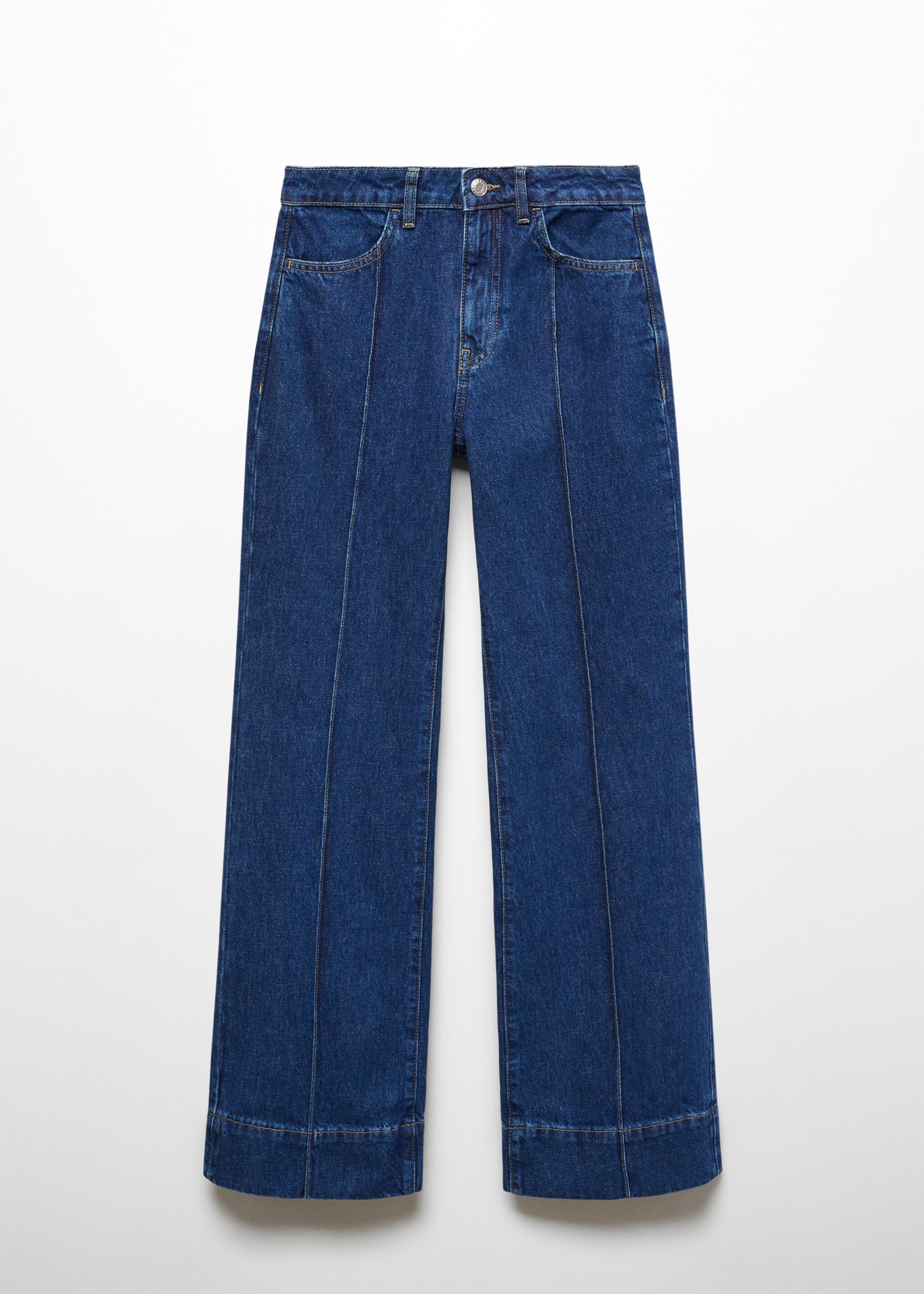 Wideleg jeans with decorative seams - Article without model, Dark Blue. Ref: 57005975-00.