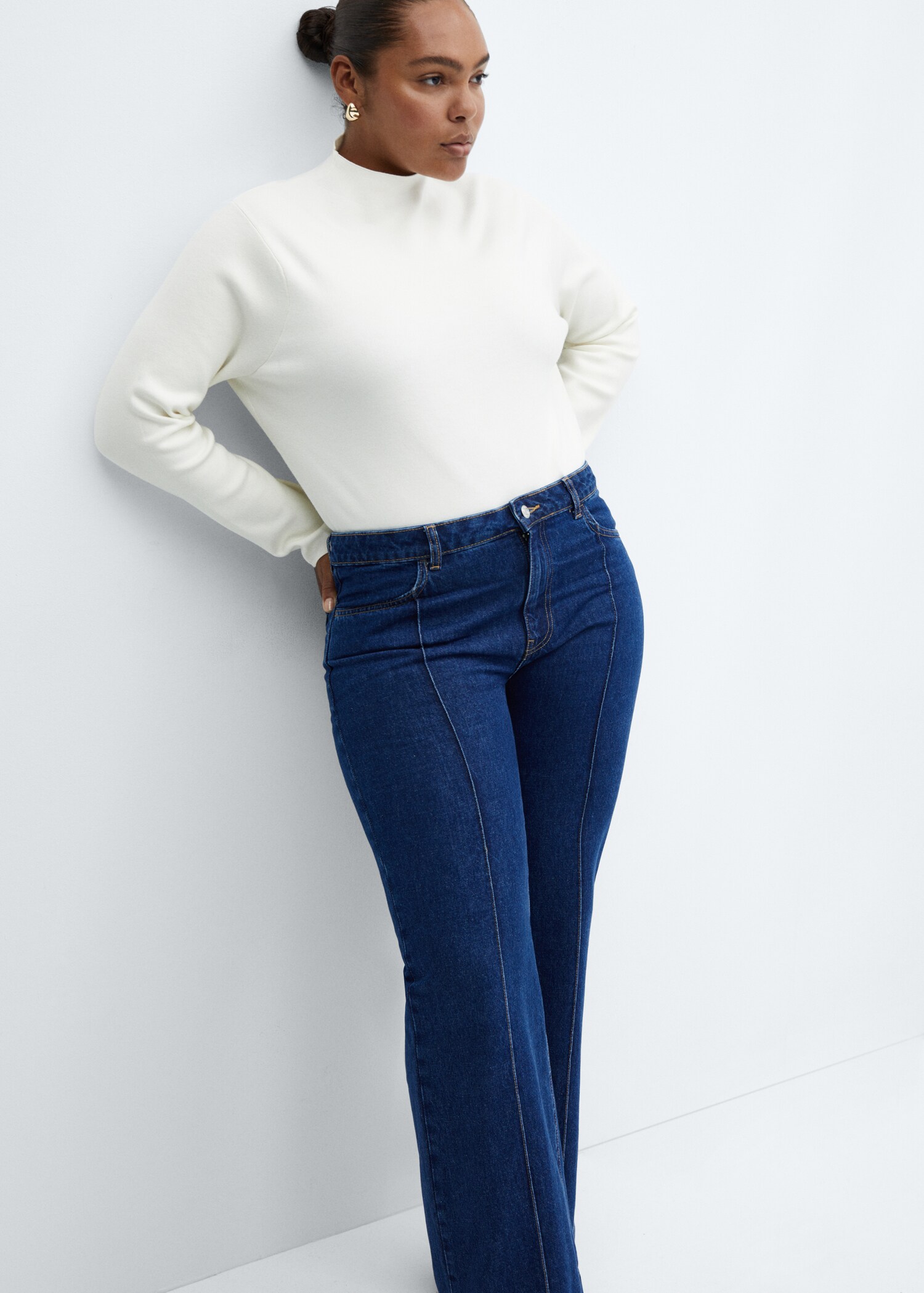 Jeans wideleg med dekorative sømmer - Artikkeldetalj 4