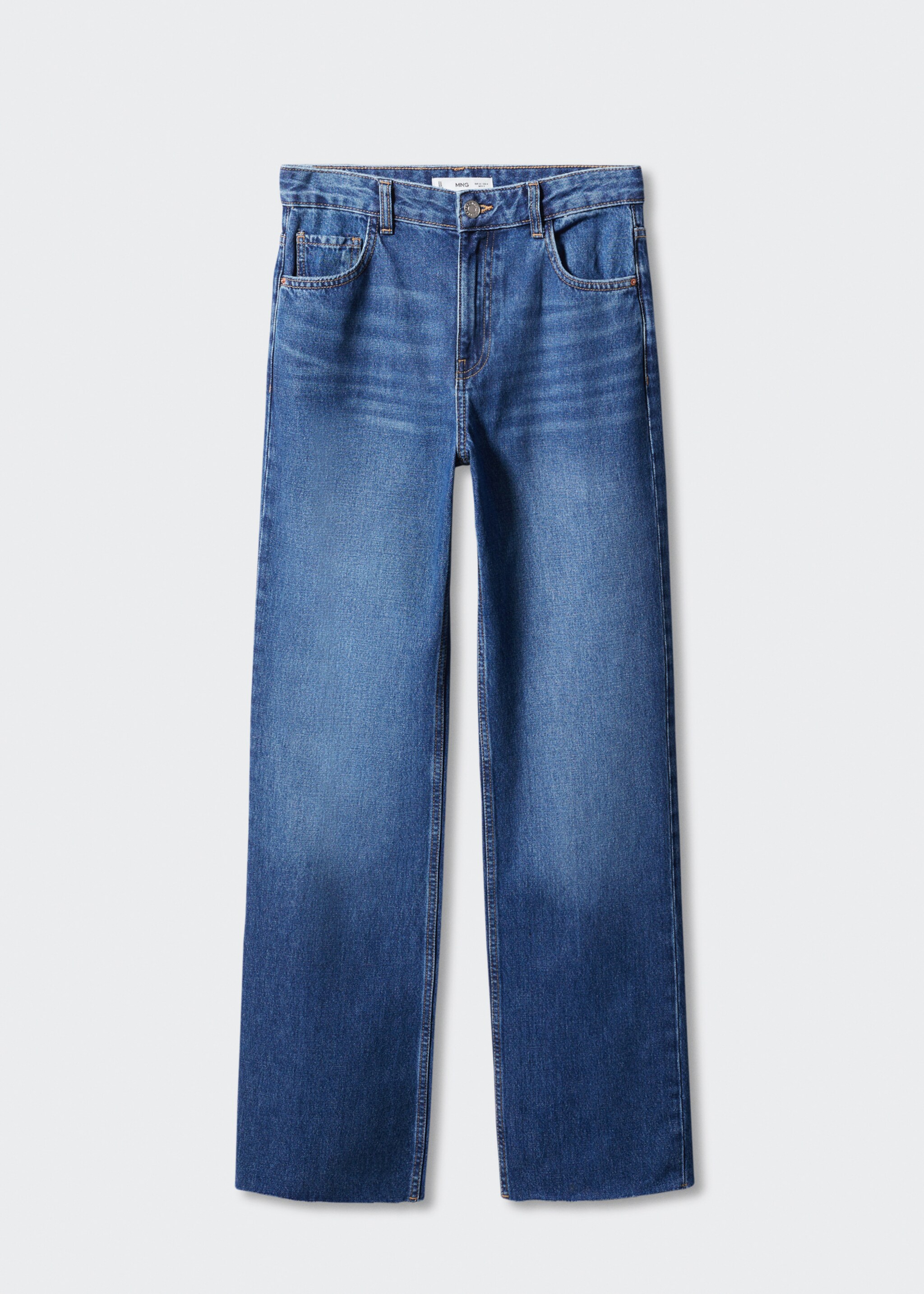 Wide leg mid-rise jeans - Article without model, Dark Blue. Ref: 57005977-00.