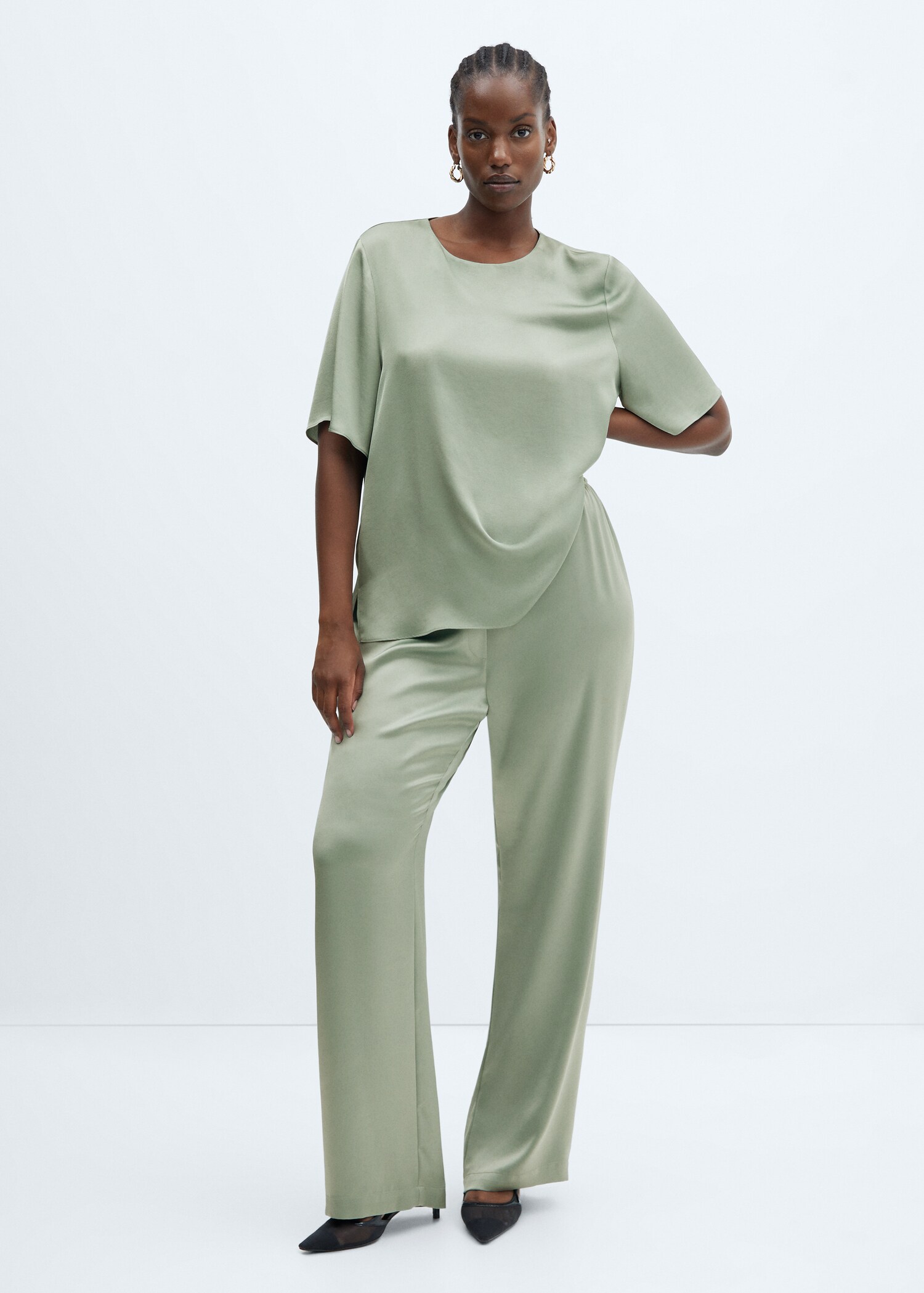Pantalón satinado cintura elástica - Detalle del artículo 3