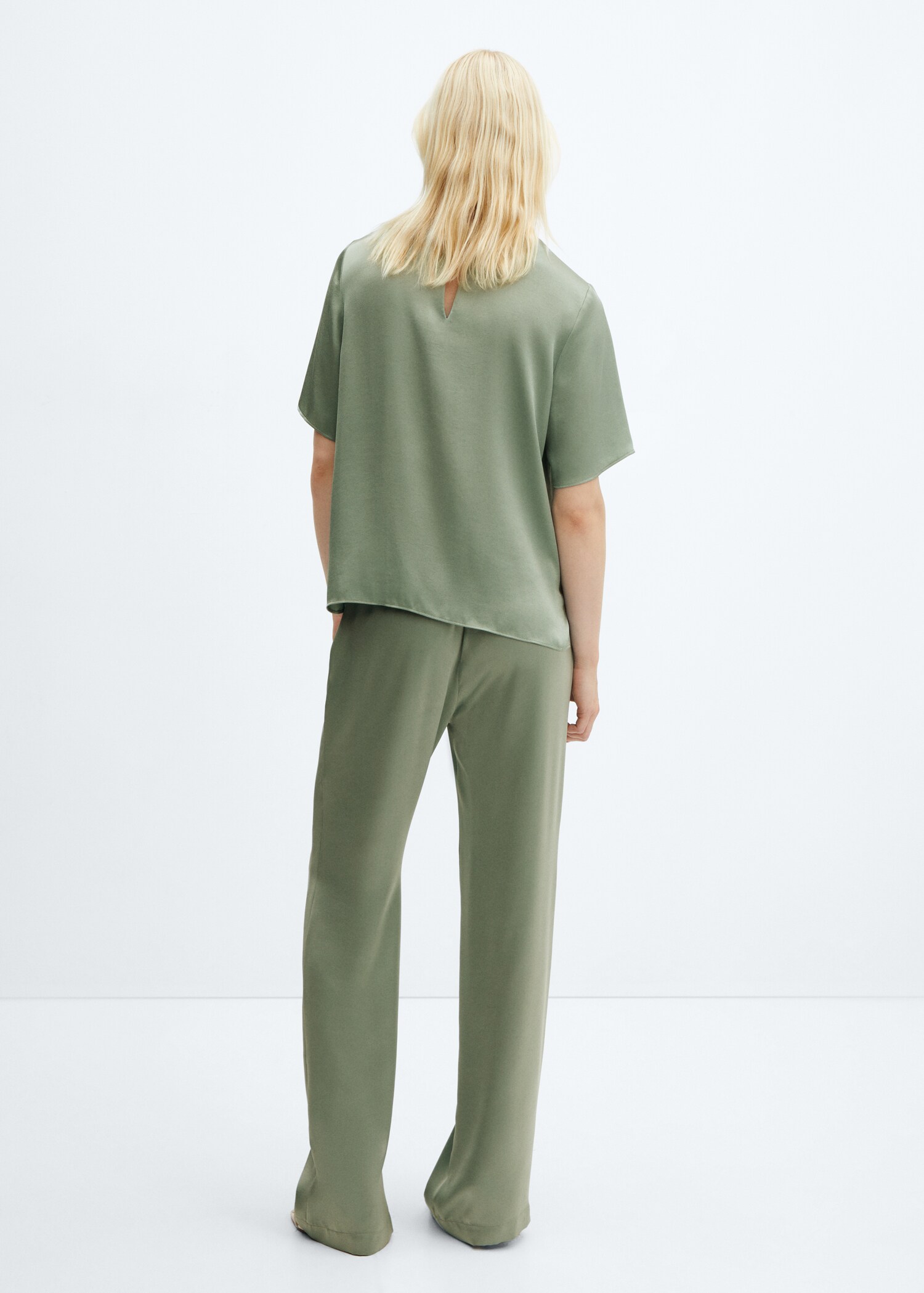 Pantalón satinado cintura elástica - Reverso del artículo