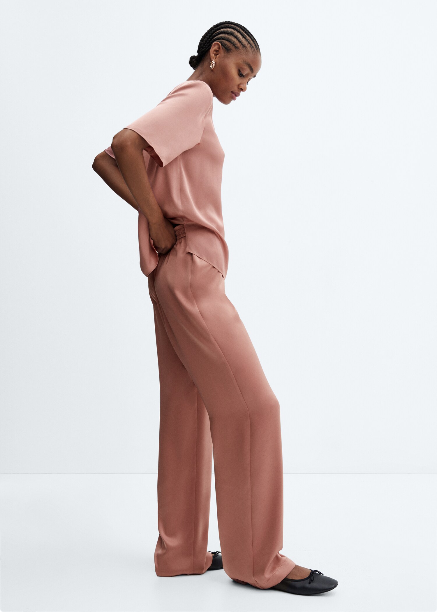 Pantalón satinado cintura elástica - Detalle del artículo 1