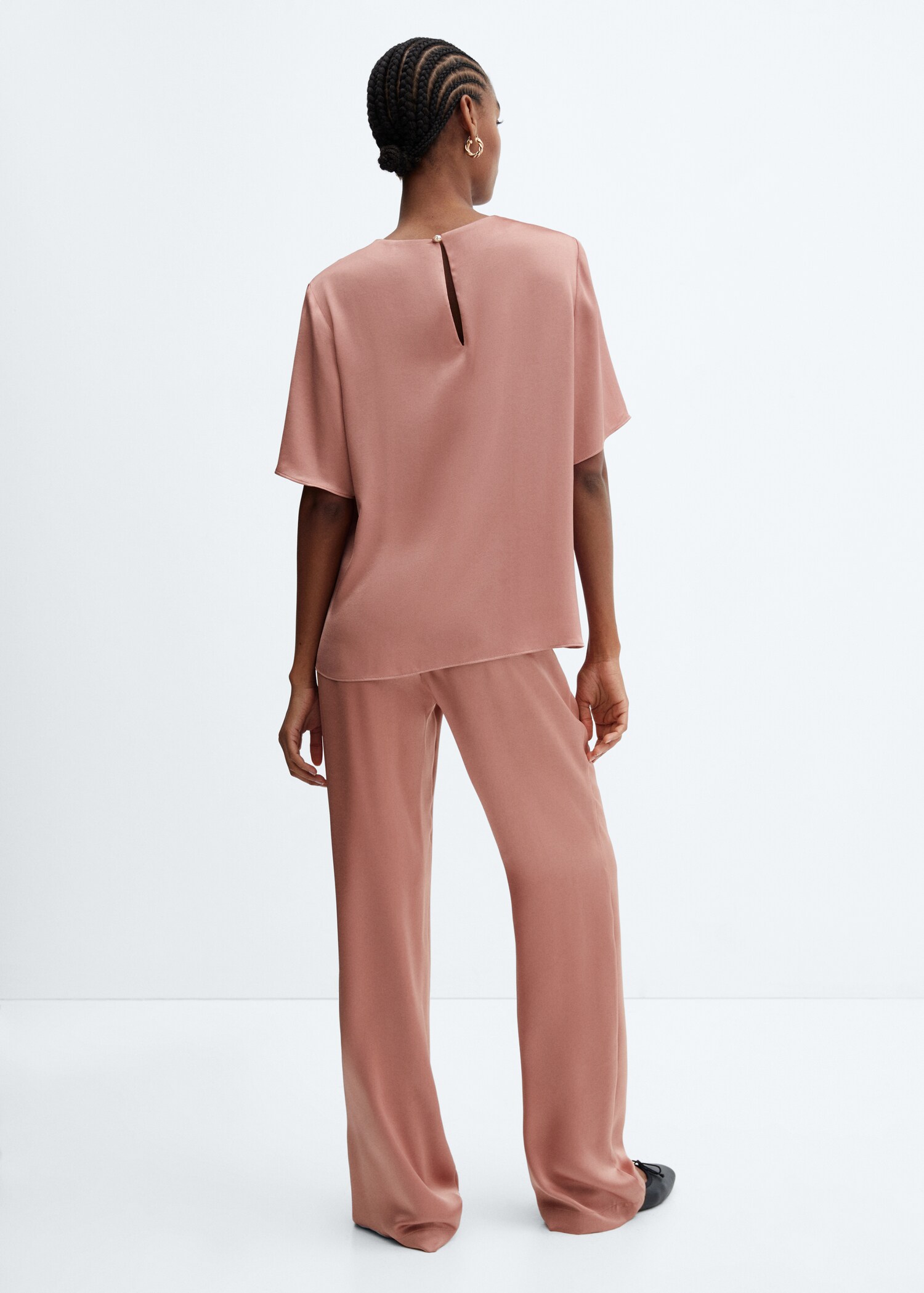 Pantalón satinado cintura elástica - Reverso del artículo