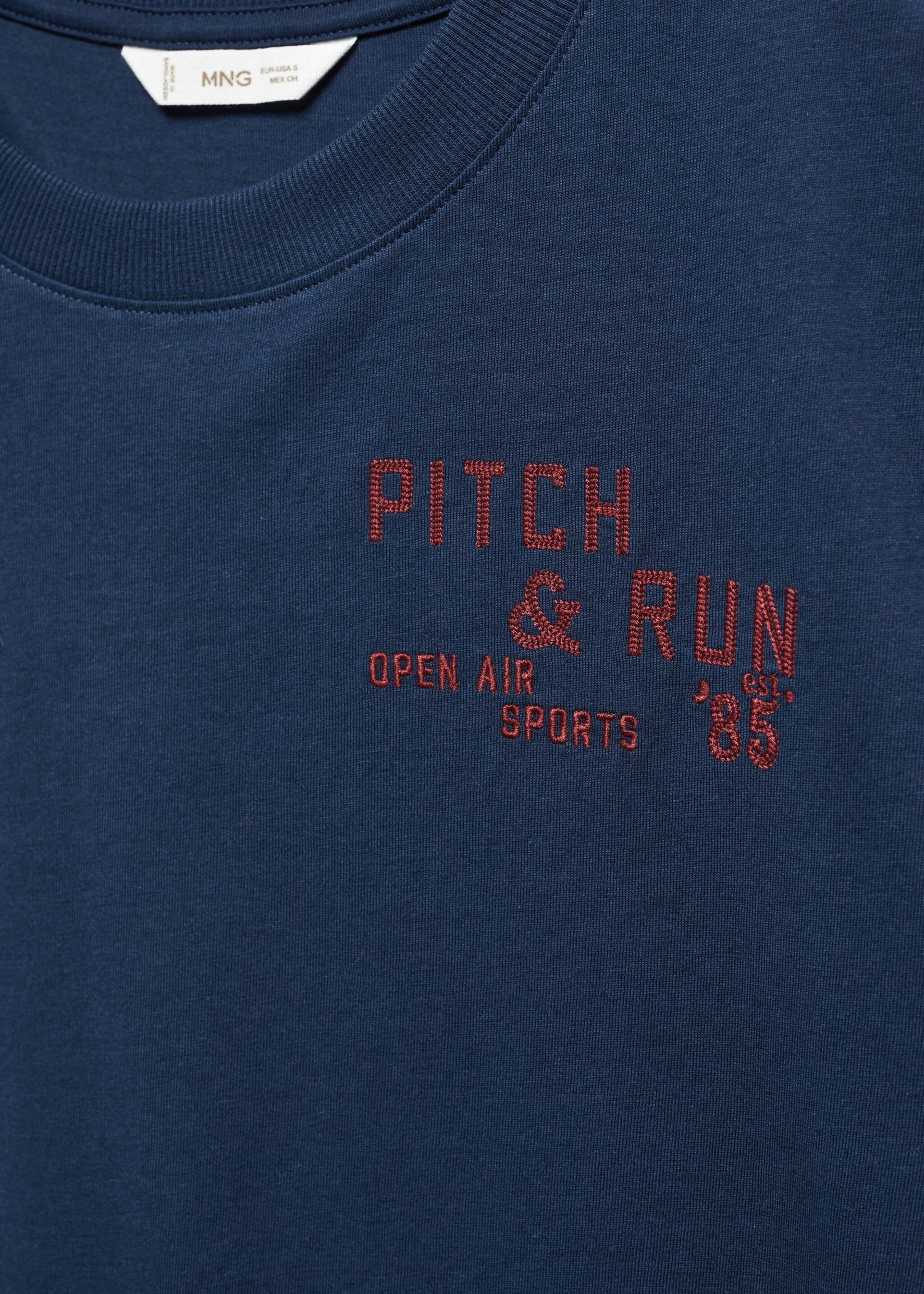 Message cotton T-shirt - Details of the article 8, Navy. Ref: 57005987-00.