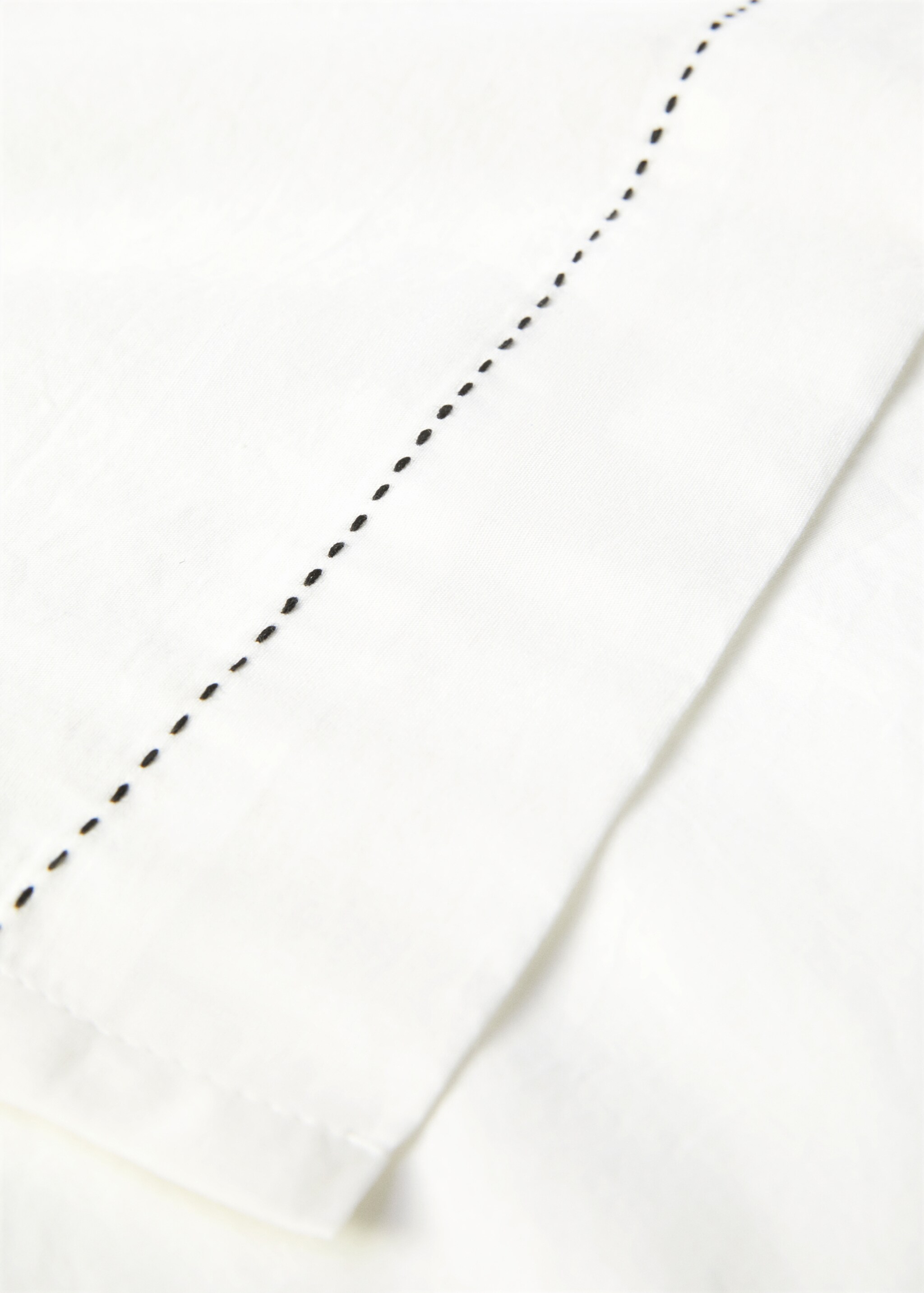 Embroidered cotton top sheet 150cm - Details of the article 1, Beige. Ref: 57005989-00.