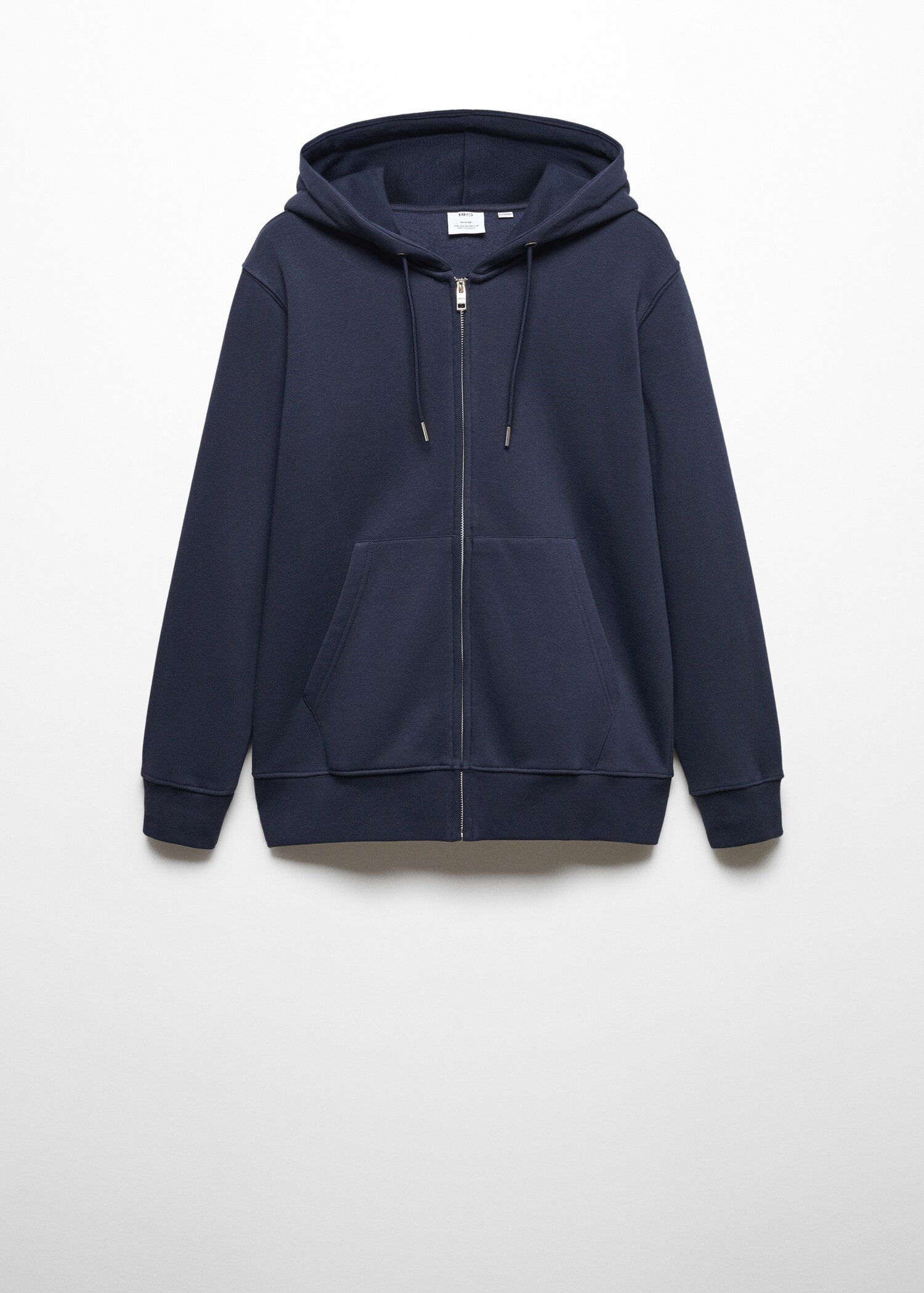 Felpa cotone cappuccio zip - Articolo senza modello