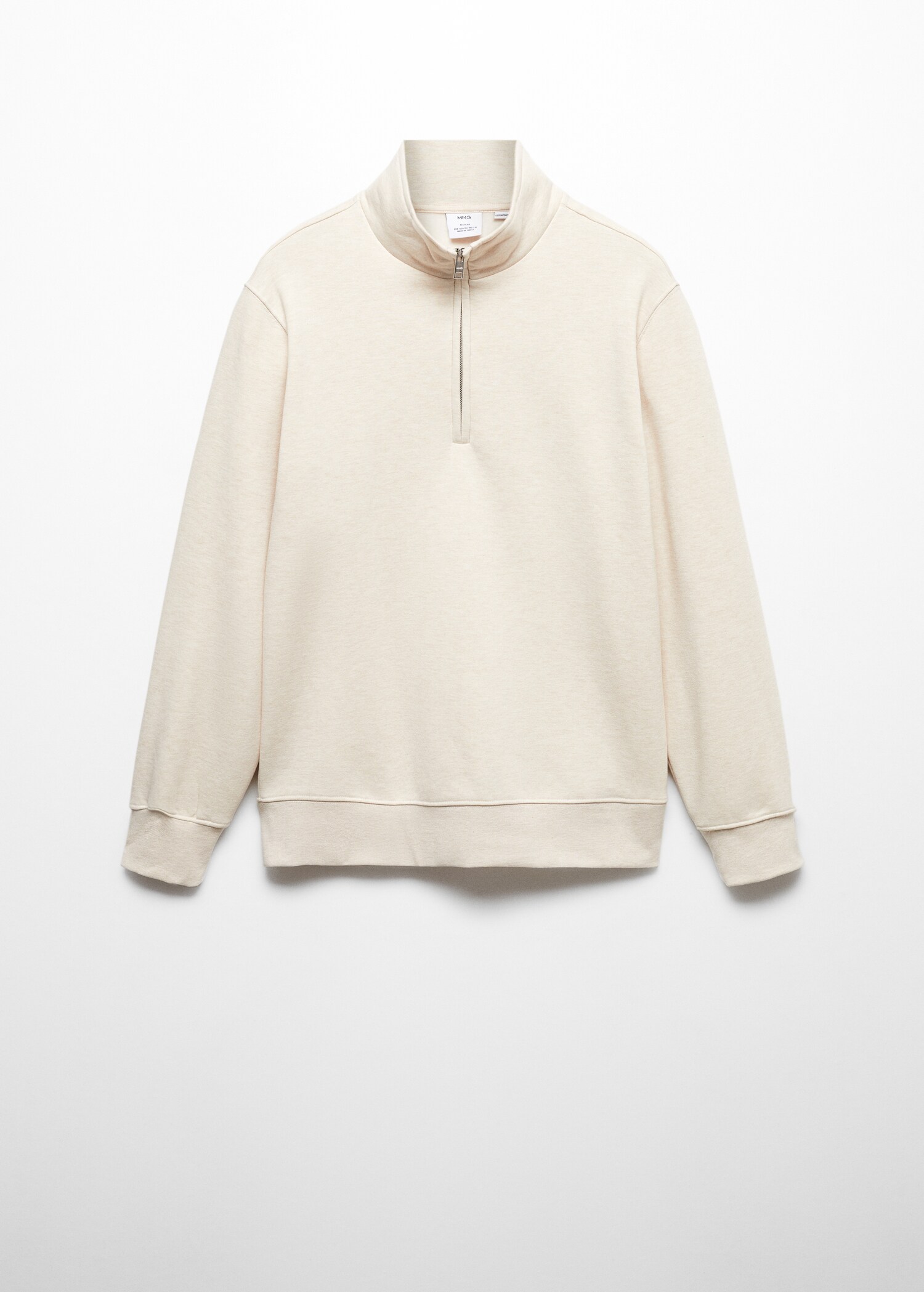 Cotton sweatshirt with zipper neck - Article without model