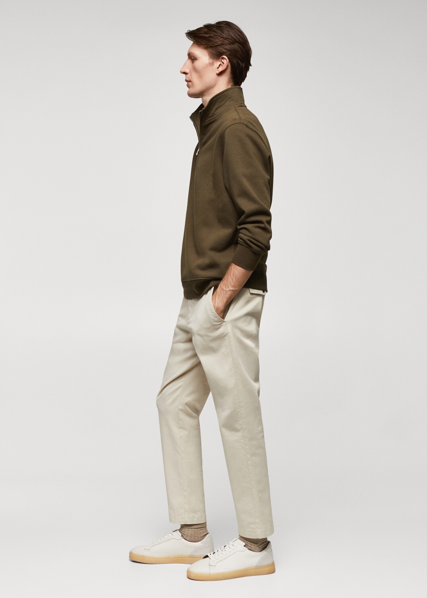 Cotton sweatshirt with zipper neck - Details of the article 2