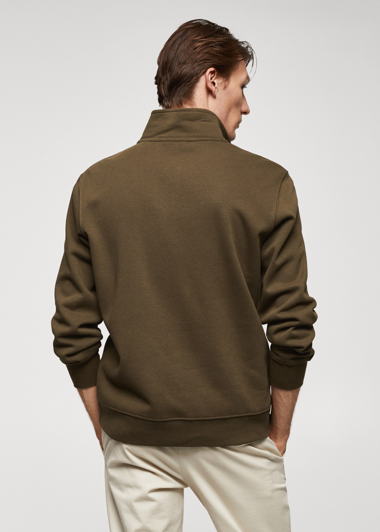 Cotton sweatshirt with zipper neck - Reverse of the article
