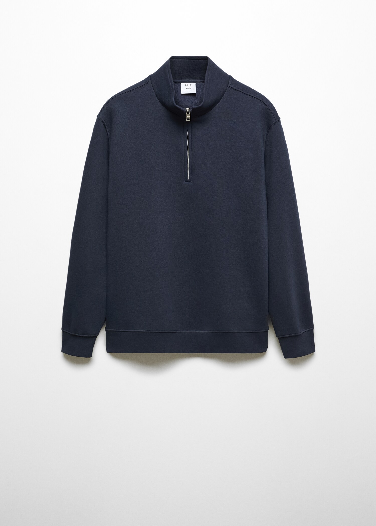 Cotton sweatshirt with zipper neck - Article without model
