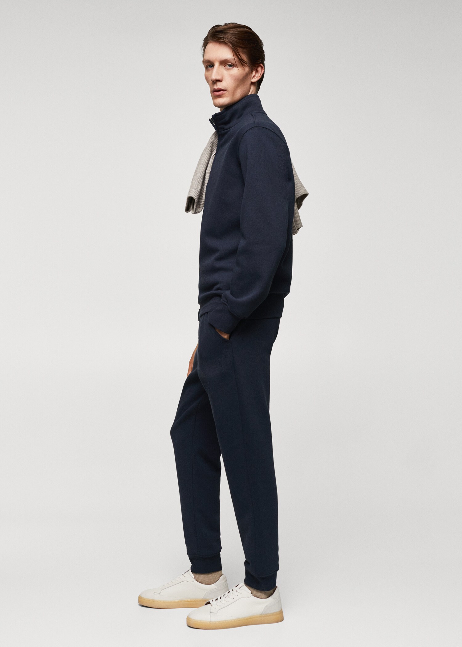 Cotton sweatshirt with zipper neck - Details of the article 2