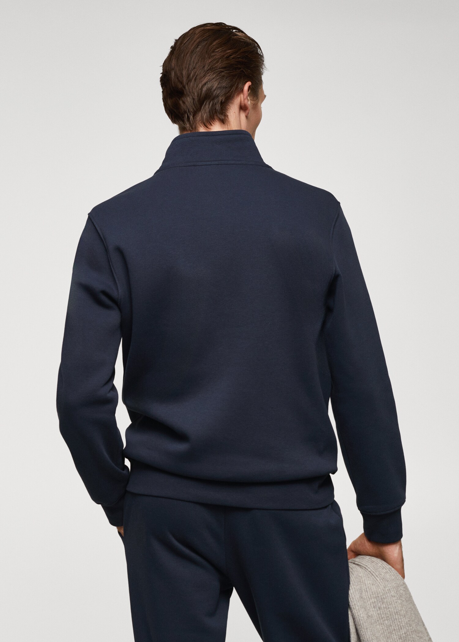 Cotton sweatshirt with zipper neck - Reverse of the article