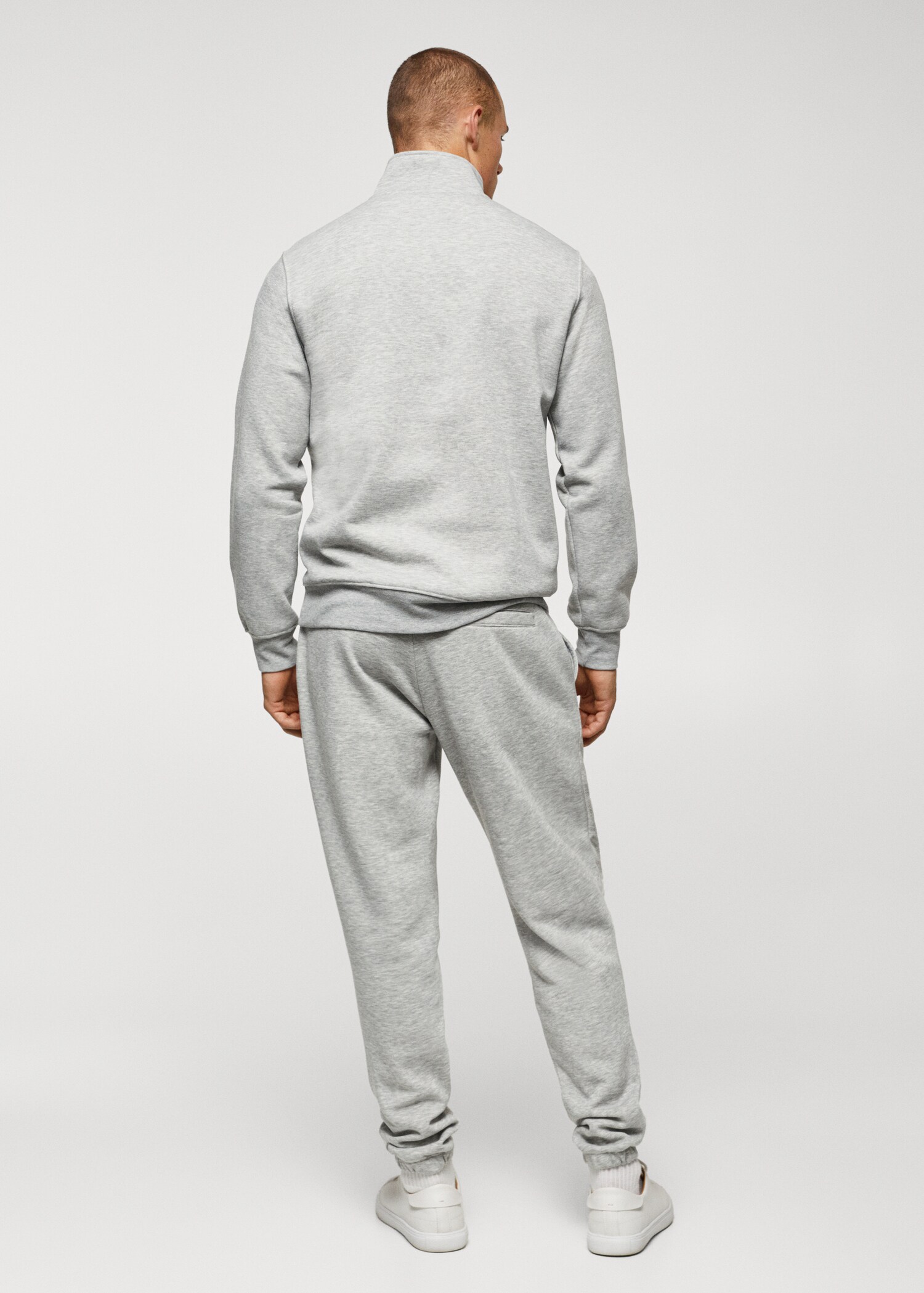 Cotton sweatshirt with zipper neck - Reverse of the article