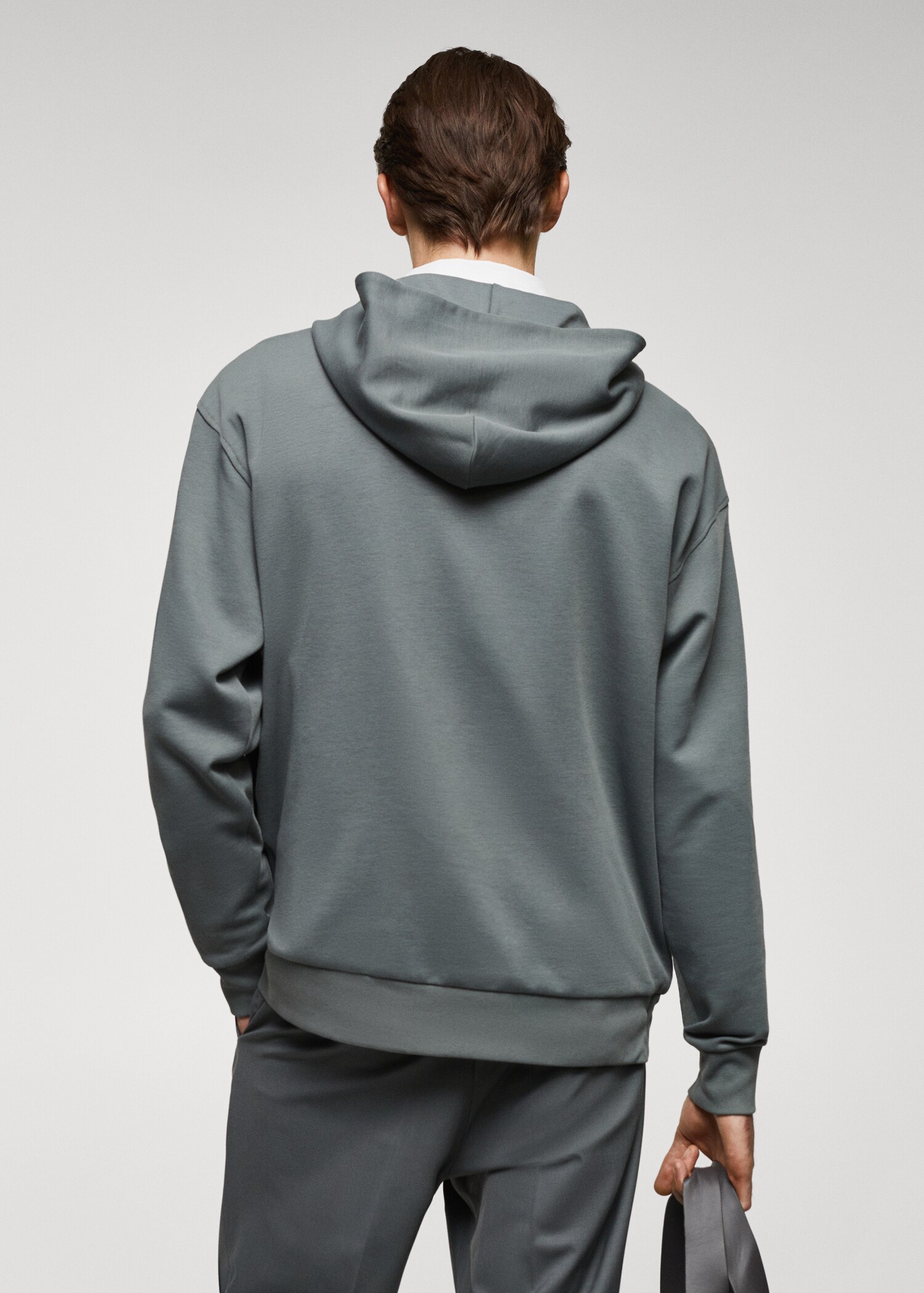 Oversized cotton sweatshirt with zip - Reverse of the article