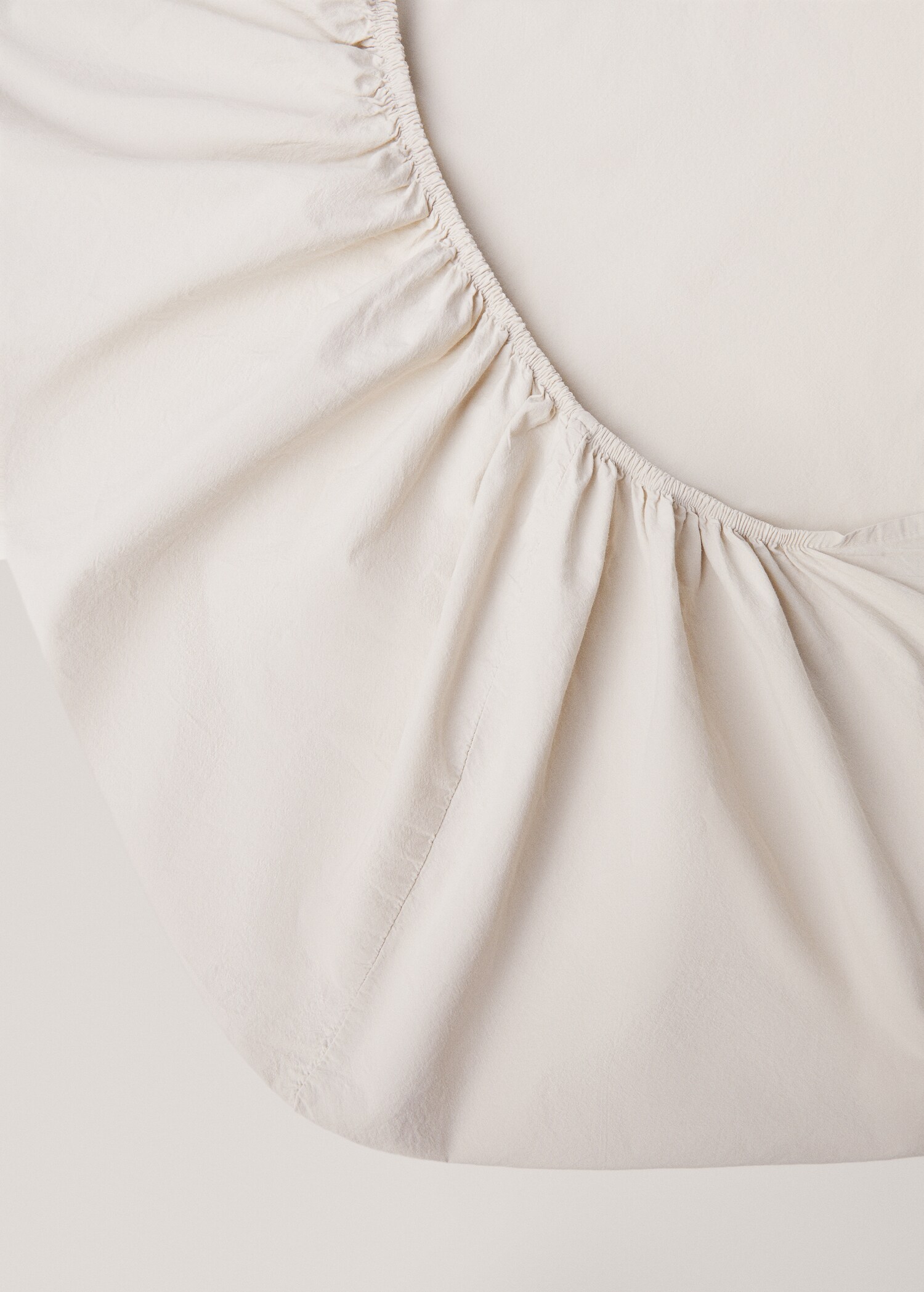 Washed cotton fitted sheet 160x200cm - Details of the article 1