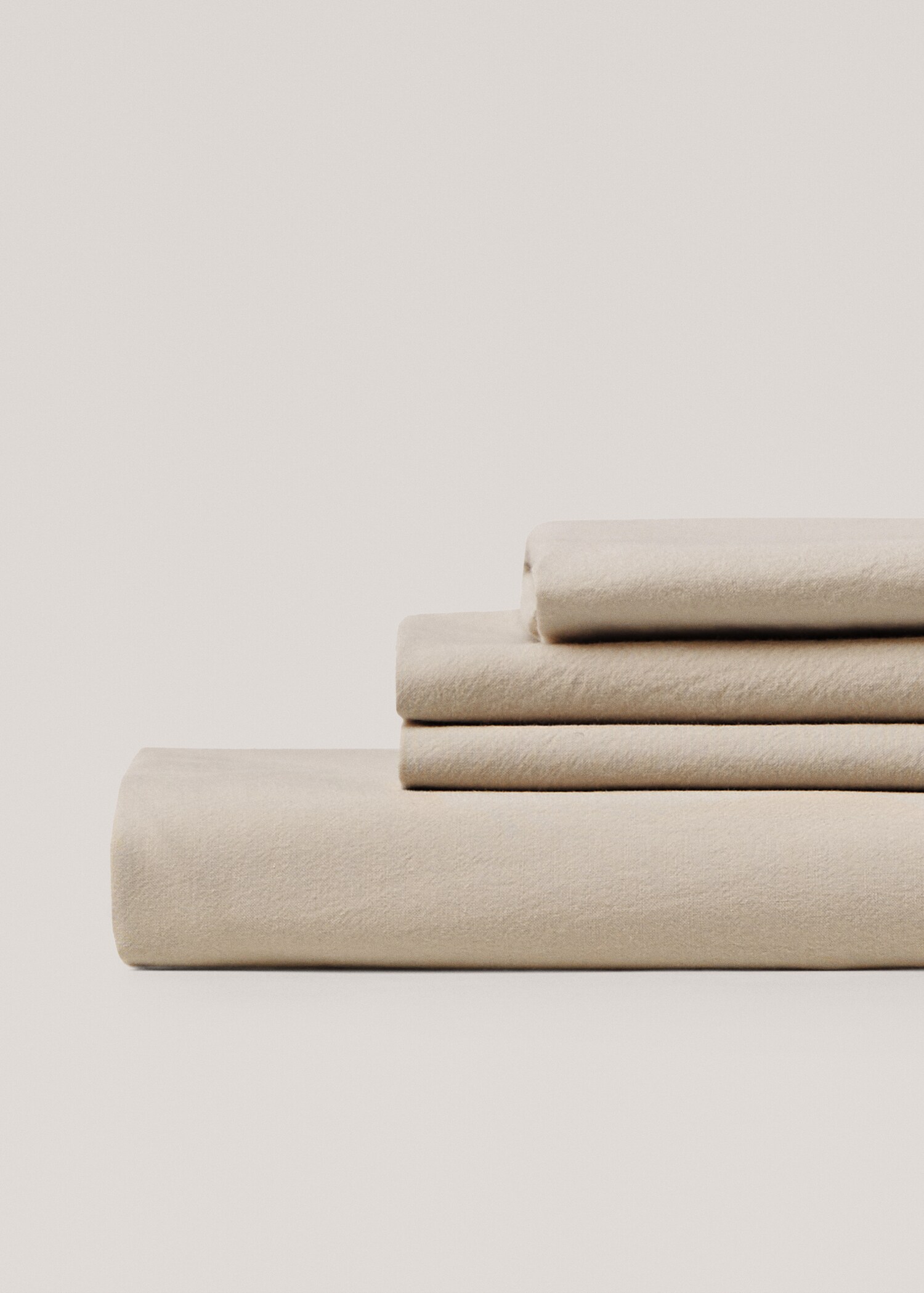 Washed cotton fitted sheet 160x200cm - Article without model