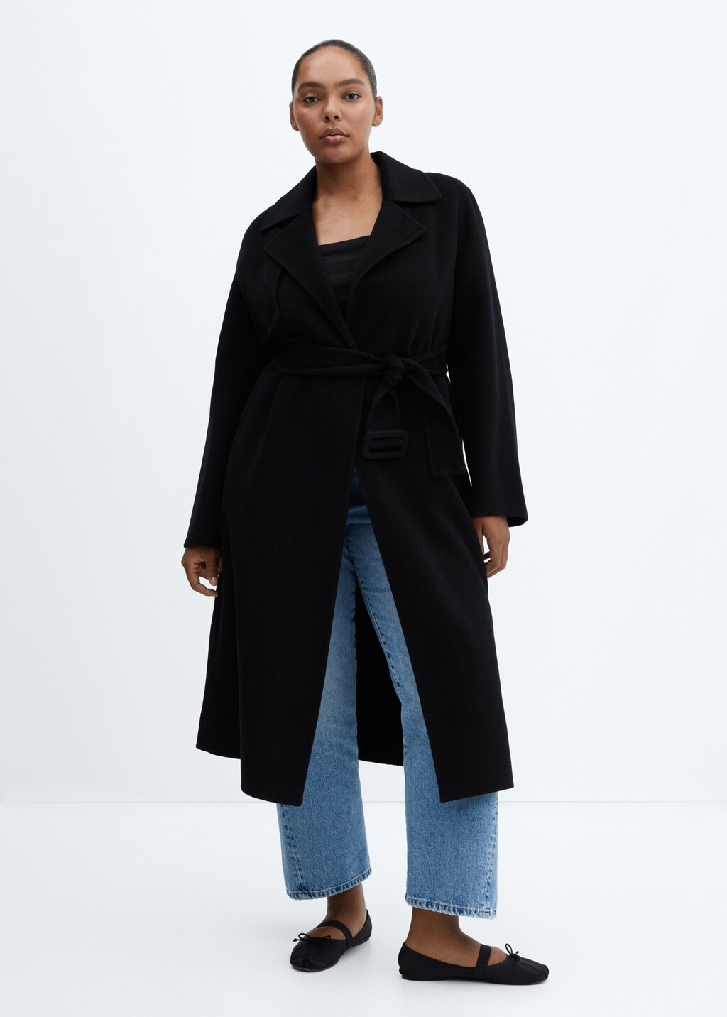 Wool coat with handmade belt - Women | MANGO OUTLET USA