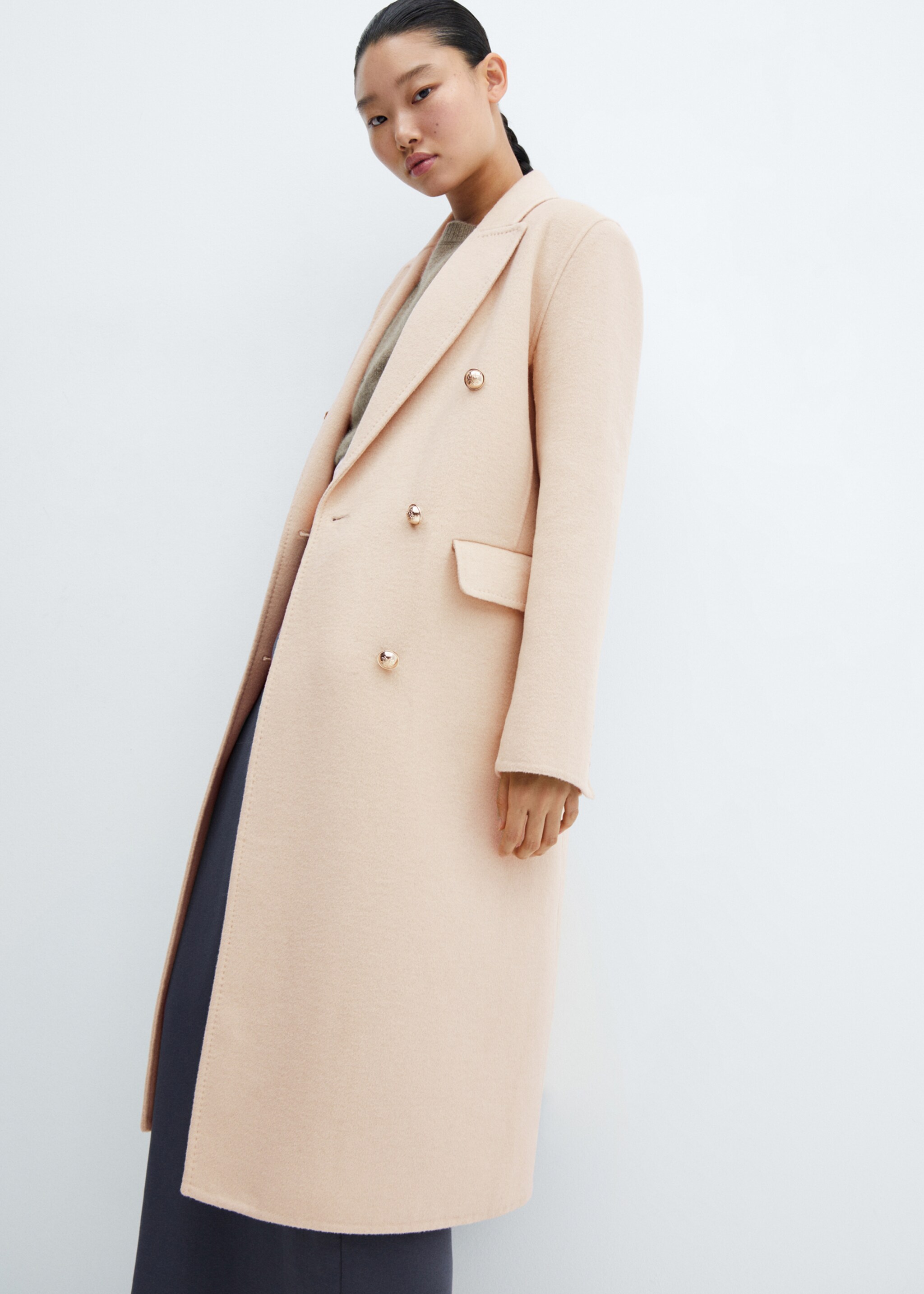 Handmade buttoned wool coat - Details of the article 2