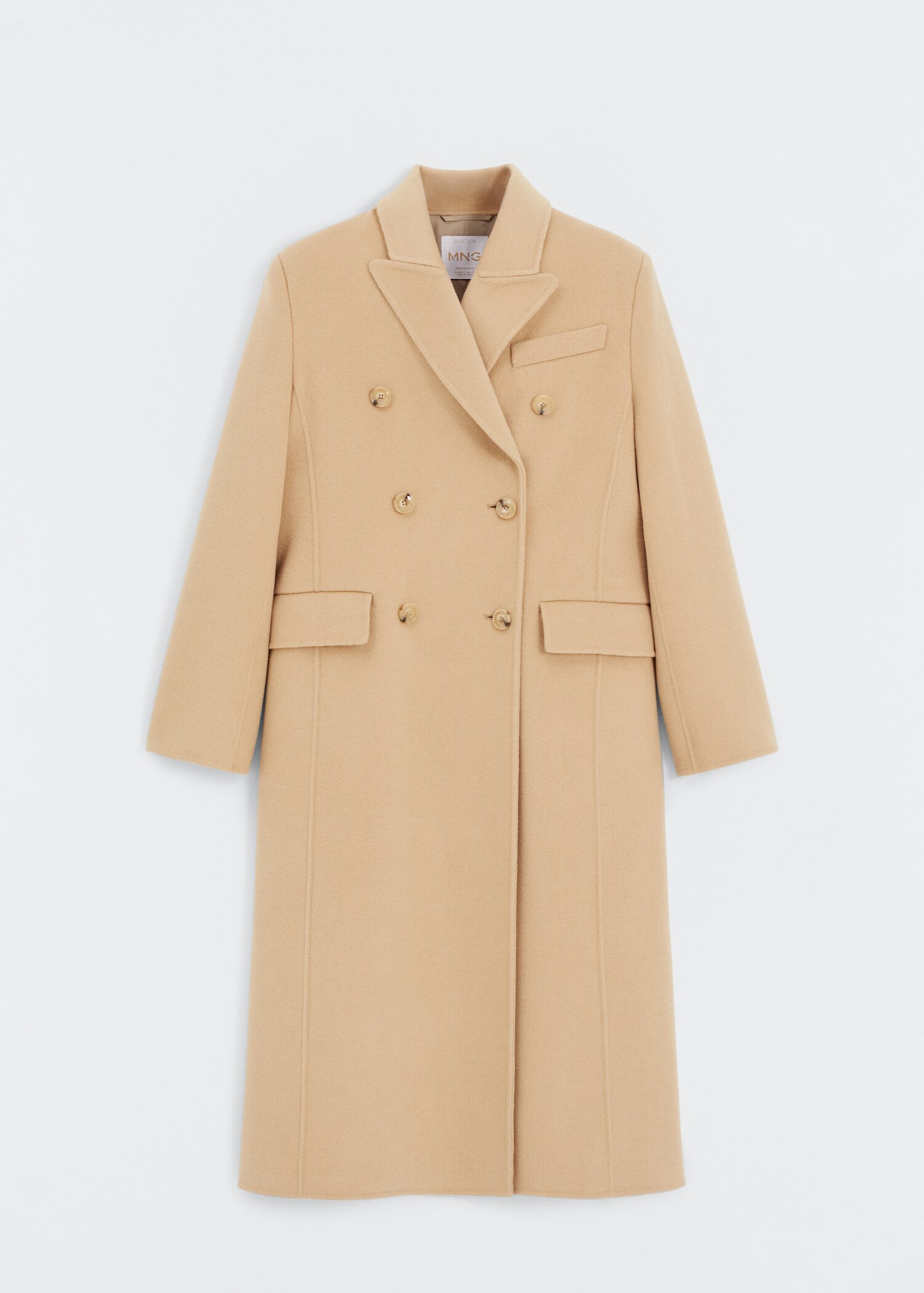 Double-breasted virgin wool coat - Article without model