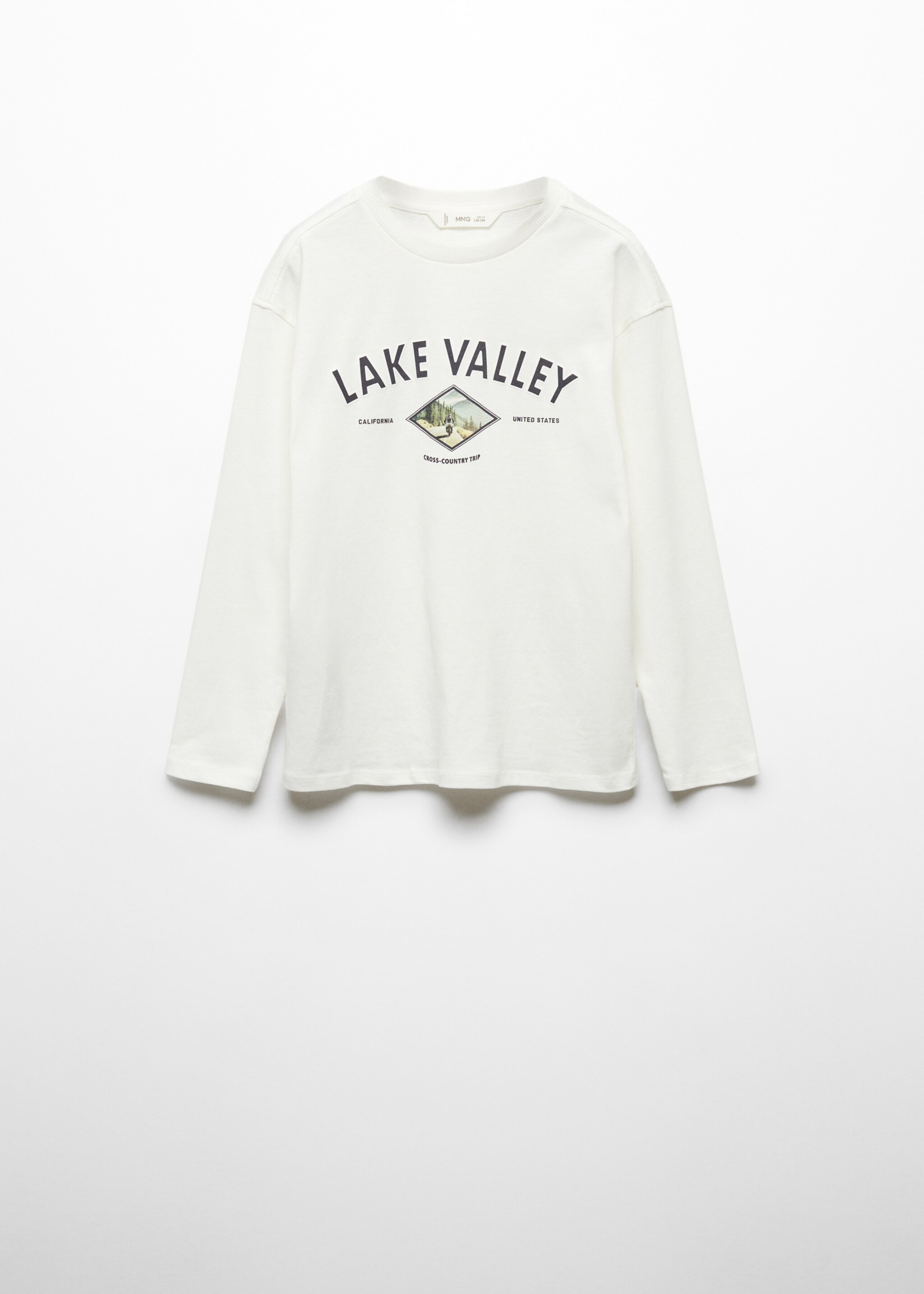 Printed long sleeve t-shirt - Article without model, Off White. Ref: 57007119-00.