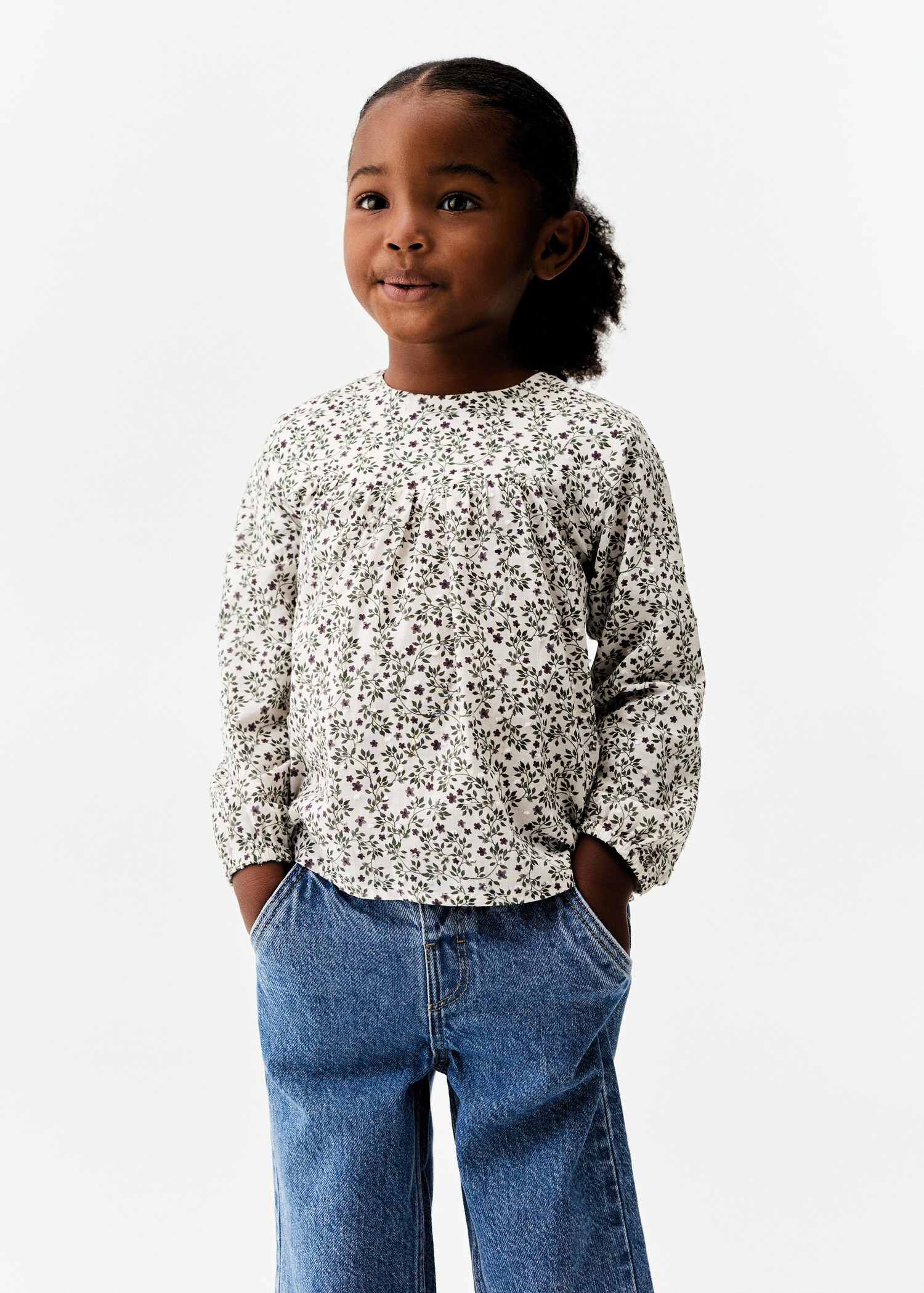 Blusa floral algodón - Plano medio