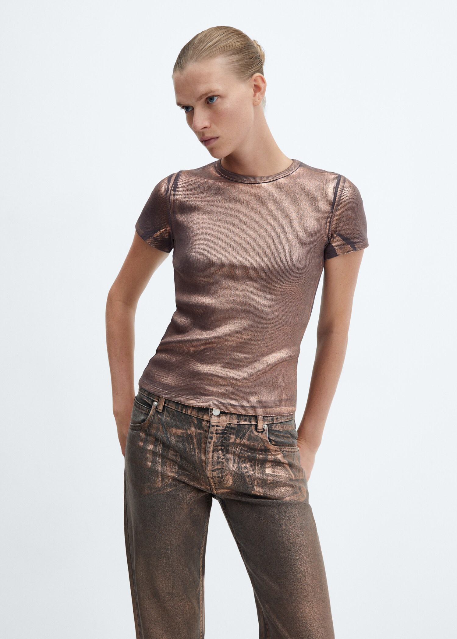 Kurzarm-T-Shirt Foil - Mittlere Ansicht