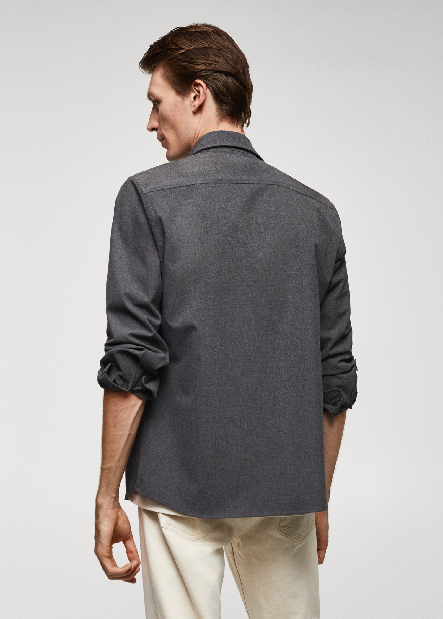 Pocketed cotton overshirt - Reverse of the article