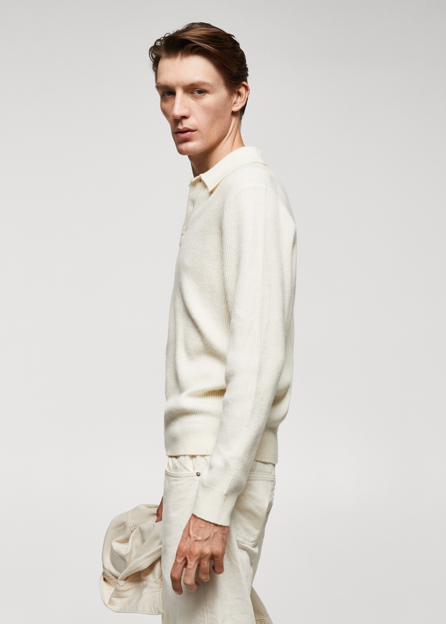 Ribbed knit polo shirt - Details of the article 2