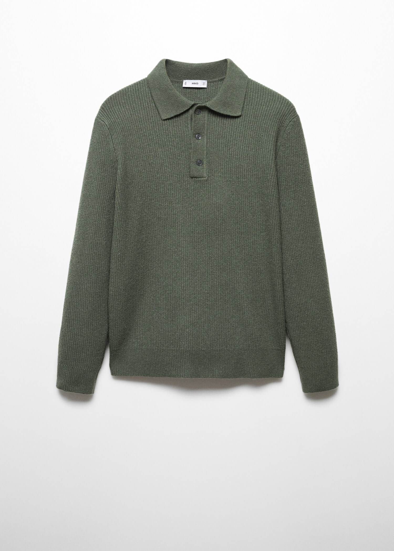 Ribbed knit polo shirt - Article without model