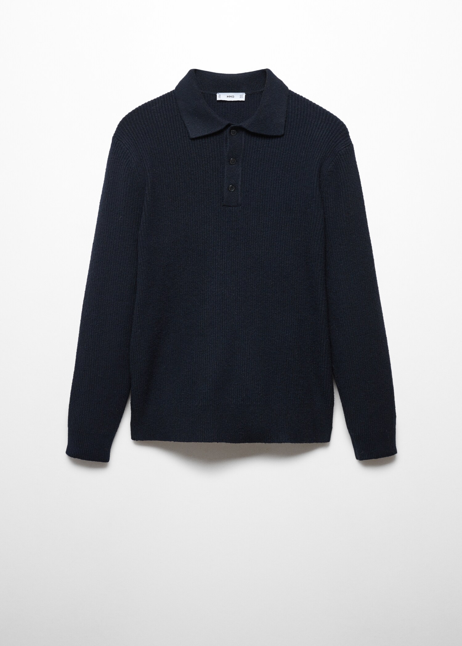 Ribbed knit polo shirt - Article without model