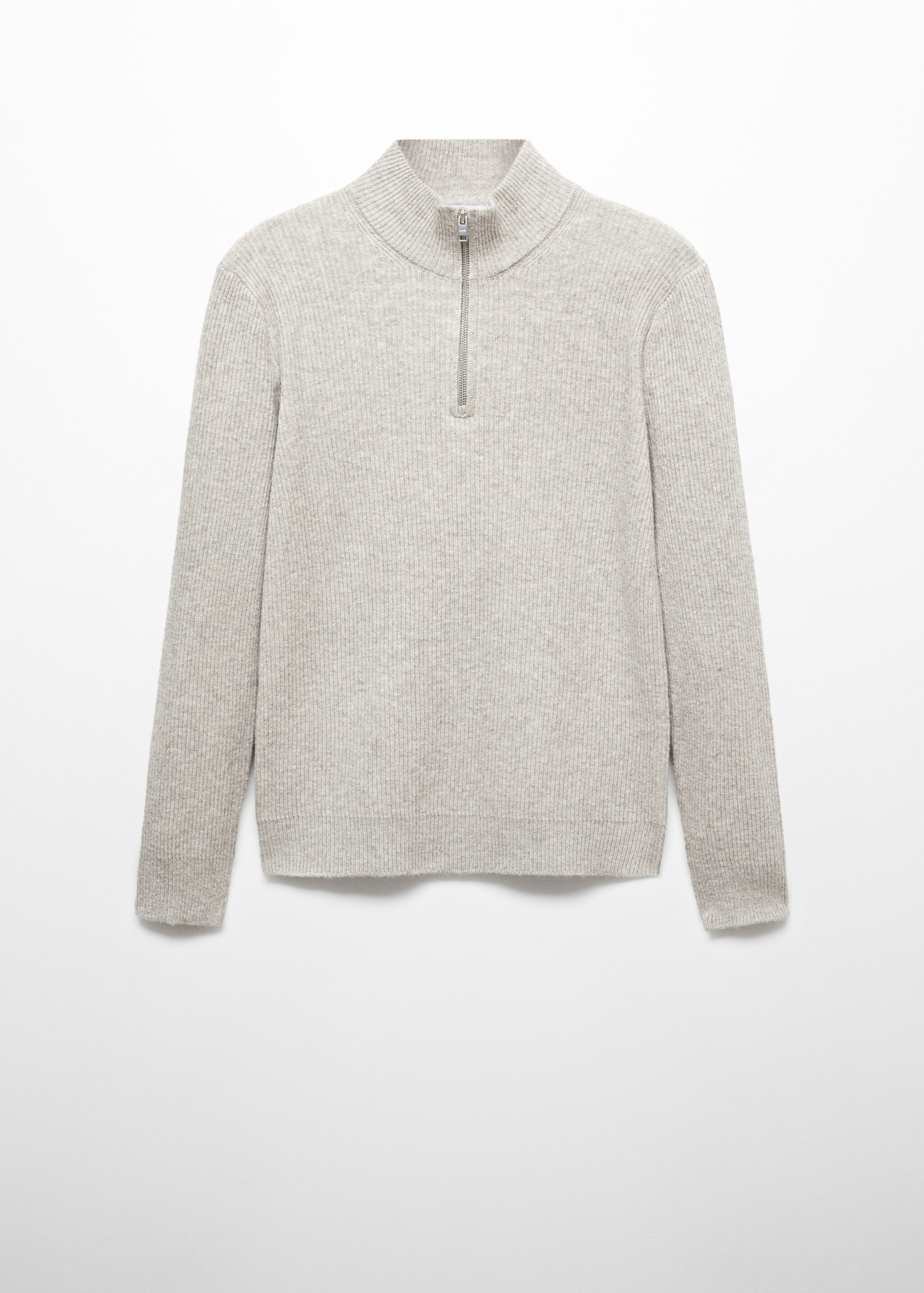 Ribbed sweater with zip - Article without model, Sand. Ref: 57007728-00.