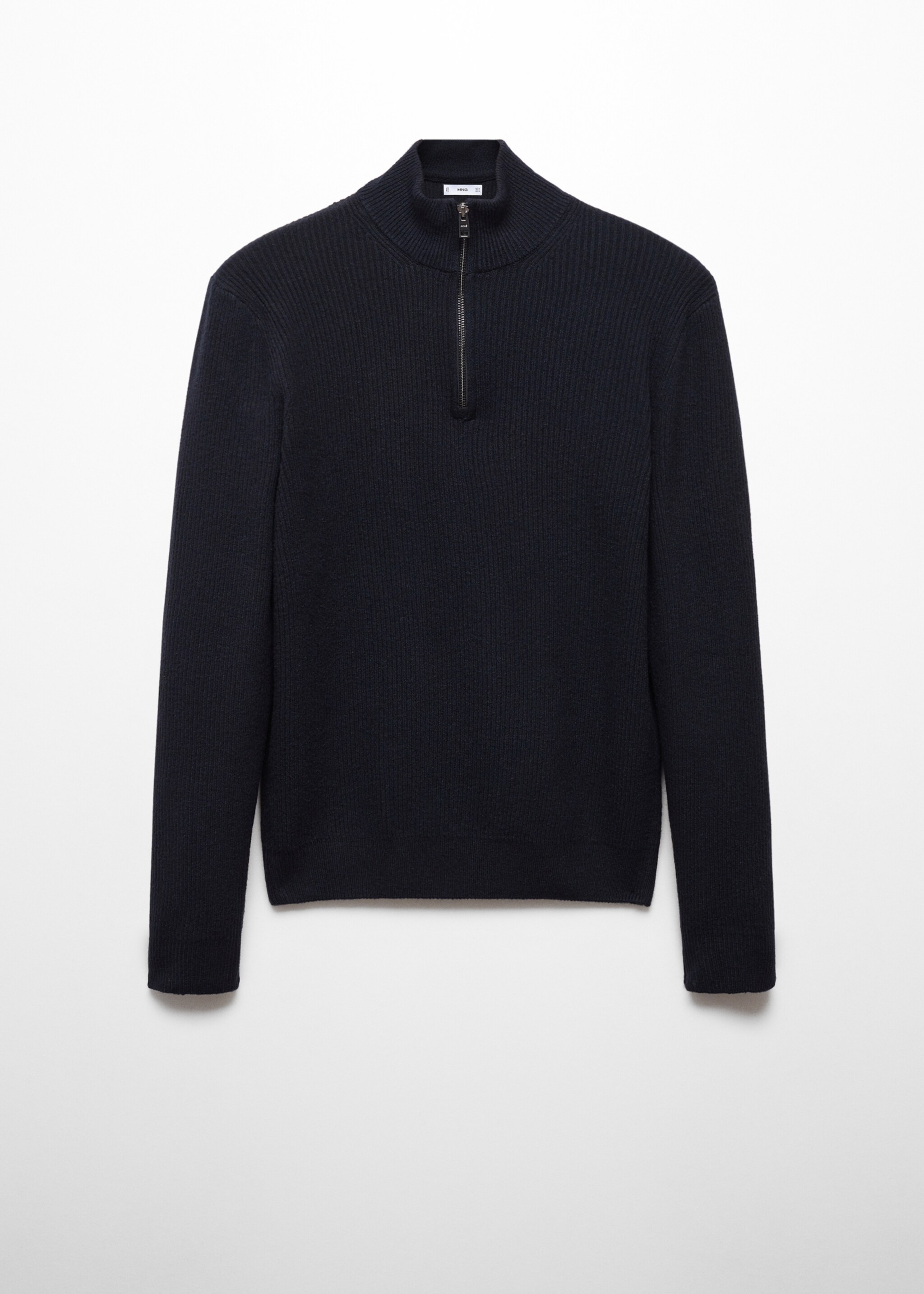 Ribbed sweater with zip - Article without model, Navy. Ref: 57007728-00.