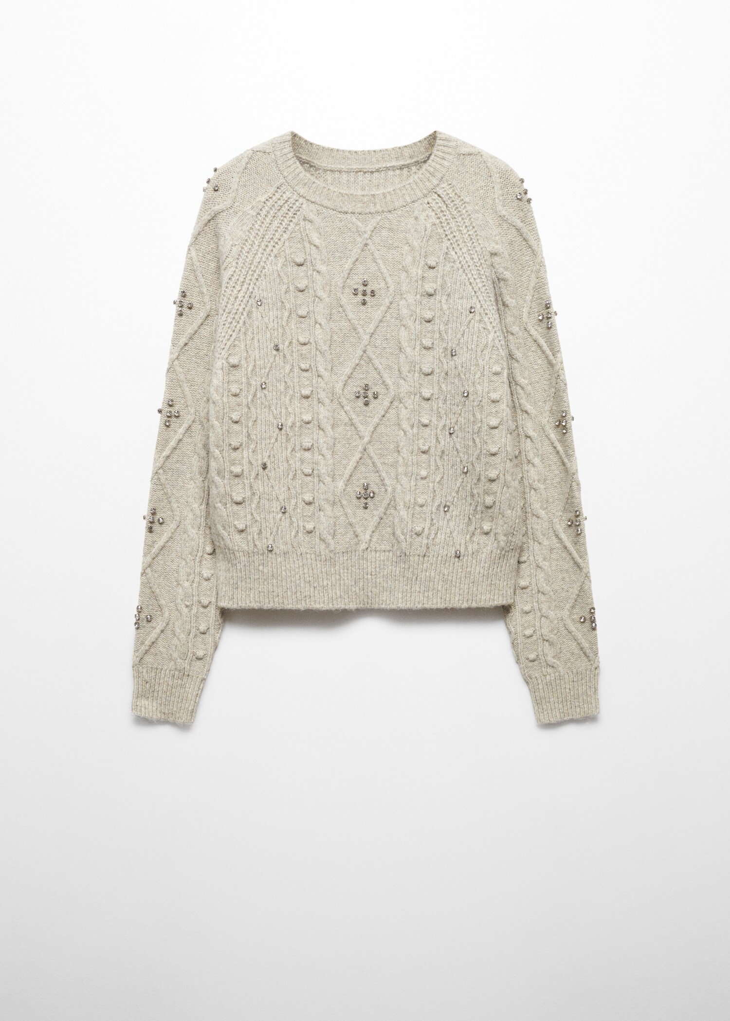 Rhinestone braided sweater - Article without model