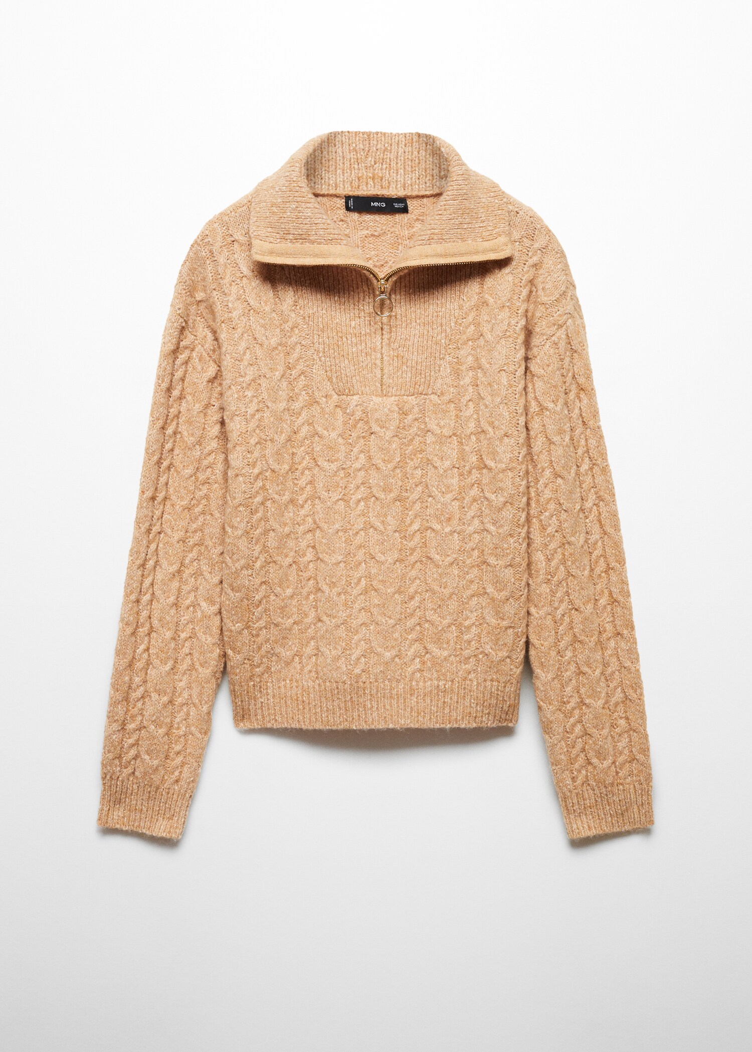 Cable-knit zip-neck sweater - Article without model