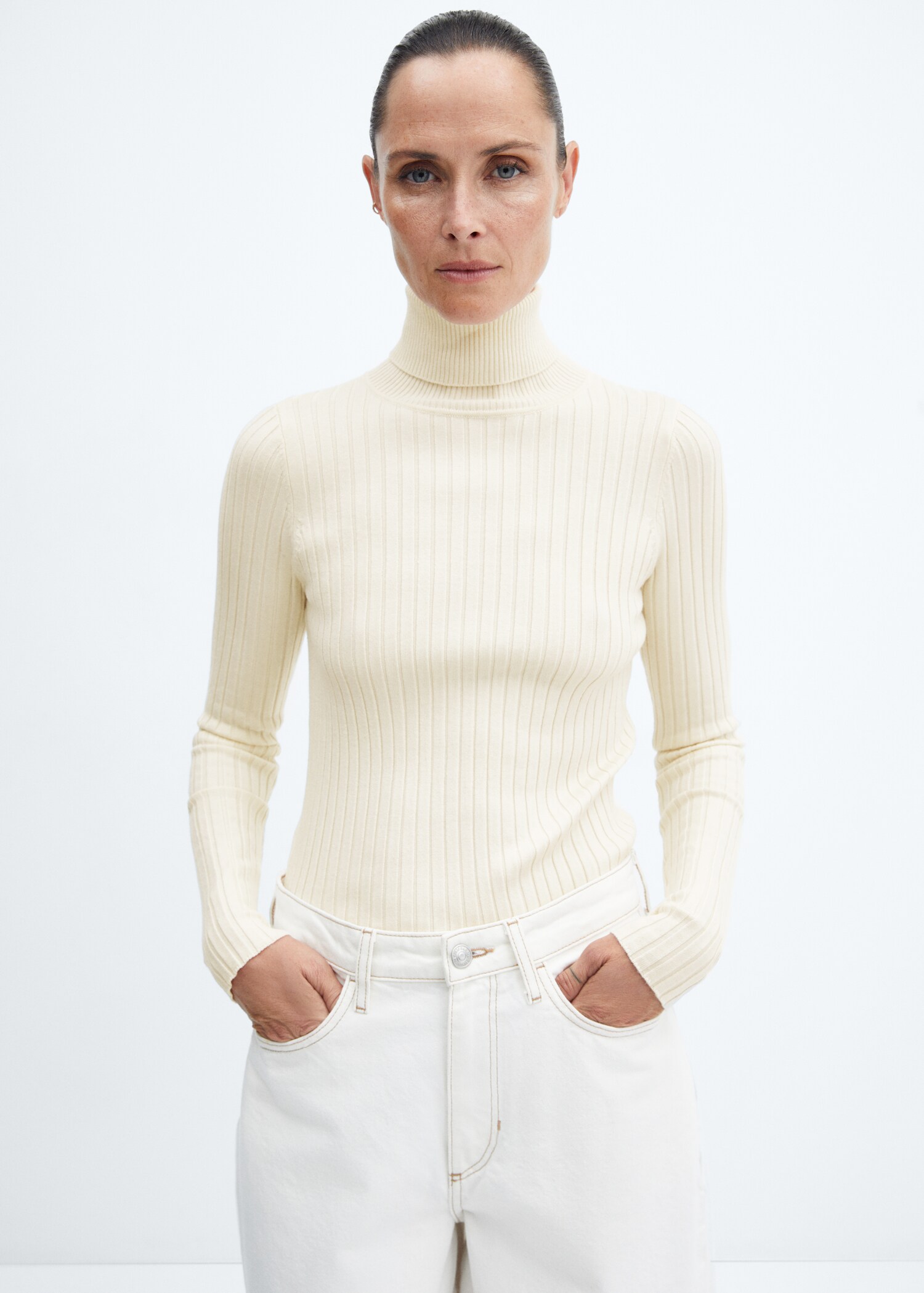 Turtleneck ribbed sweater - Medium plane