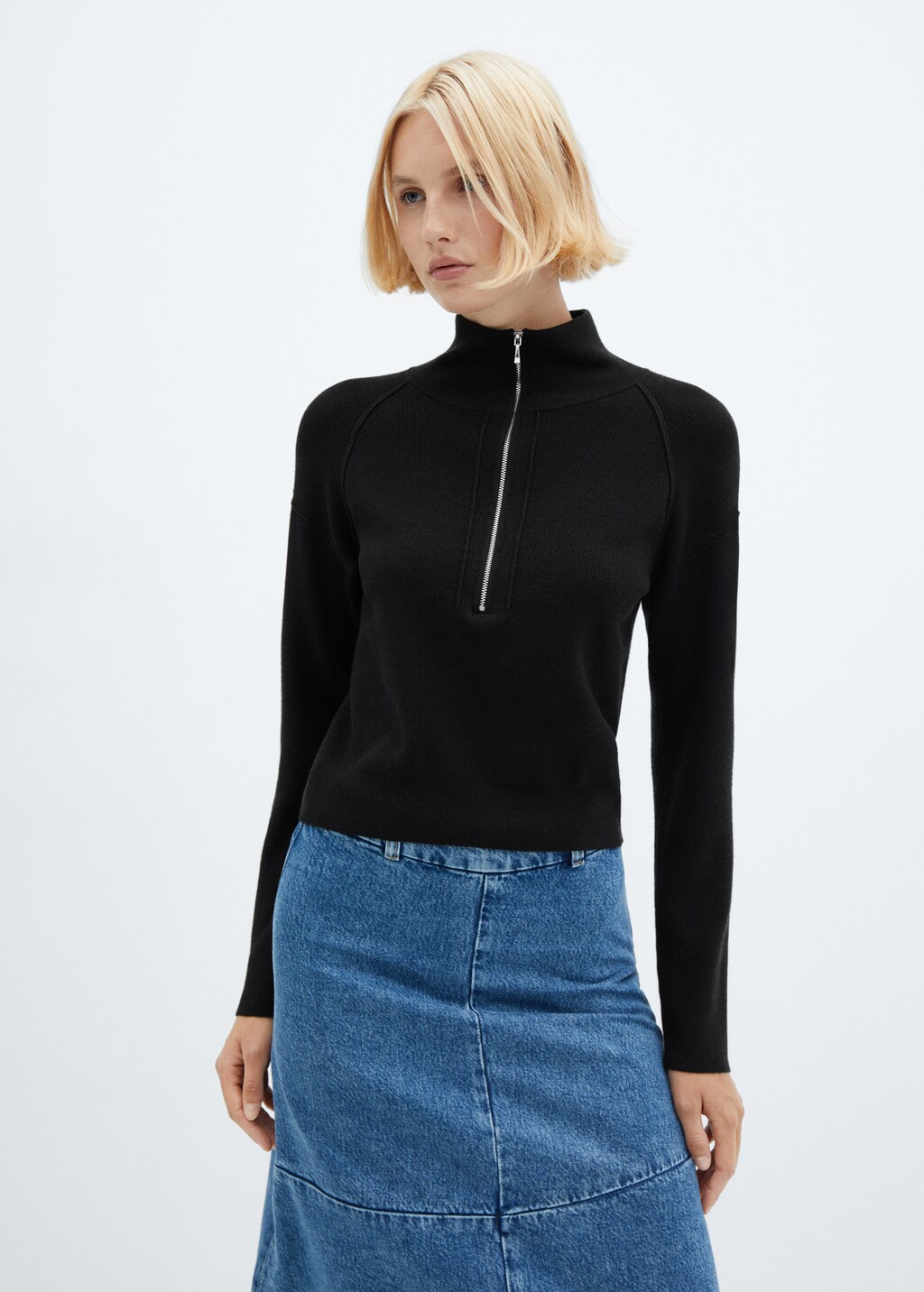 Zip neck jumper Women MANGO OUTLET USA